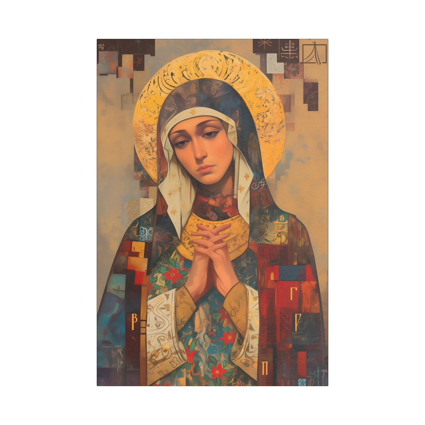 Virgin Mary - Holy Mother of Grace  - Museum Wrapped Canvas - Print - Religious Art for your Home - Catholic art print