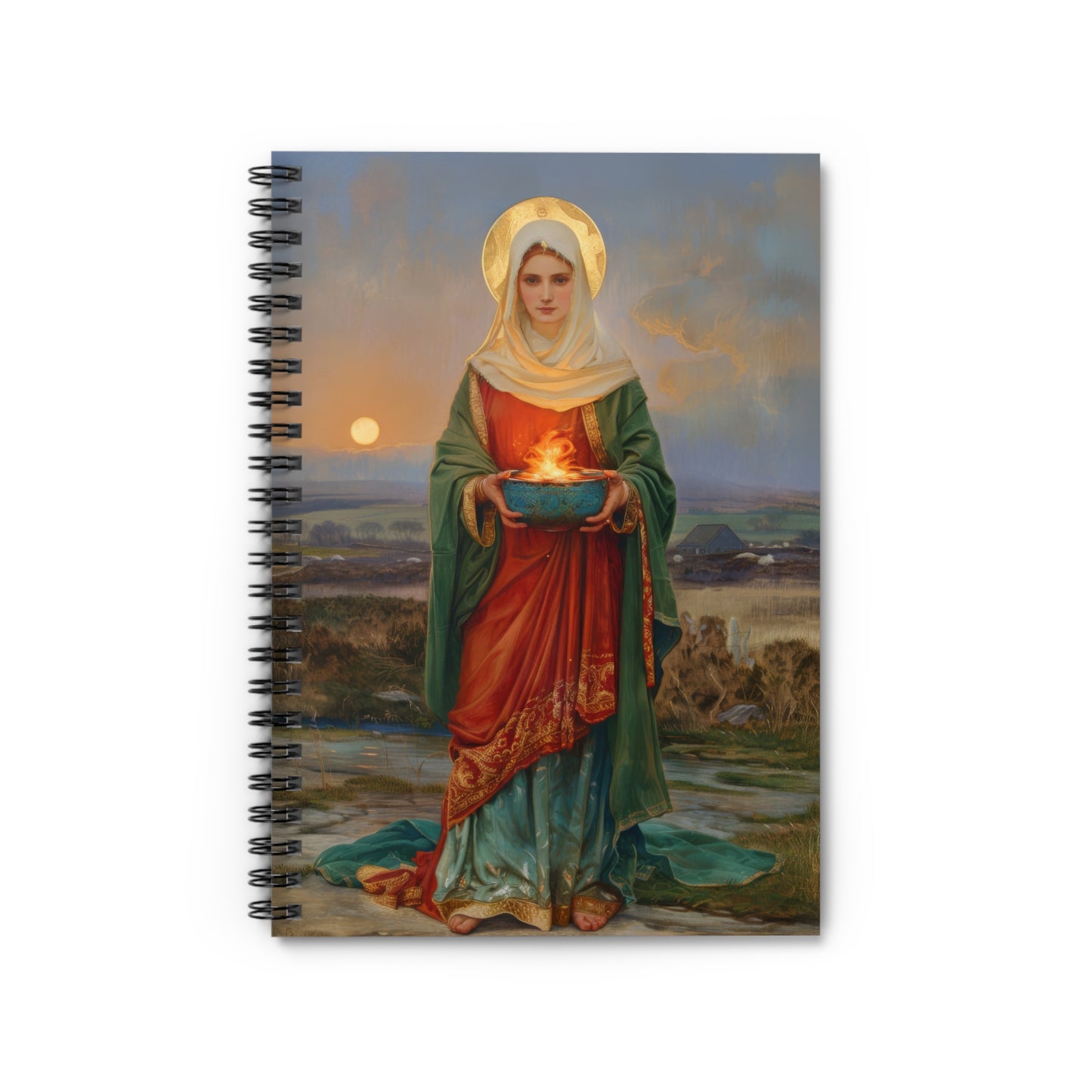 Saint Brigid of Ireland / Kildare - Sanctified Souls Art - Religious - Spiral Notebook - Ruled - Catholic - Devotional Journal - Diary