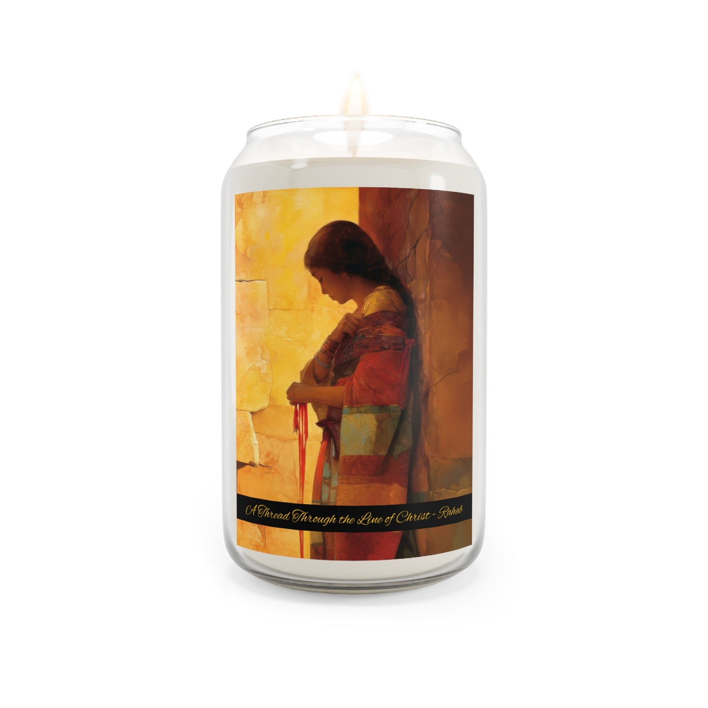 A Thread Through the Line of Christ - Rahab - Scented Prayer Candle, 13.75oz - Tall Size - Religious Prayer Candle