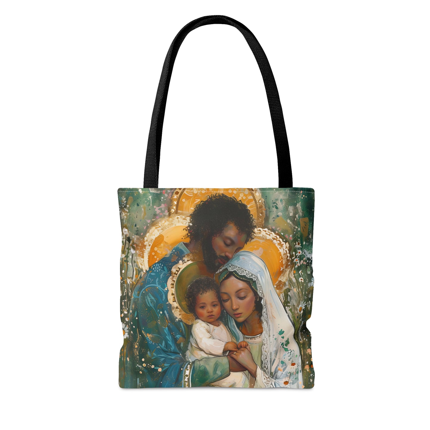 Sacred Sanctuary - Mary, Joseph, and the Infant Jesus Tote Bag - Large Medium Small Faith Art Bag - Holy Family Purse - Double Sided