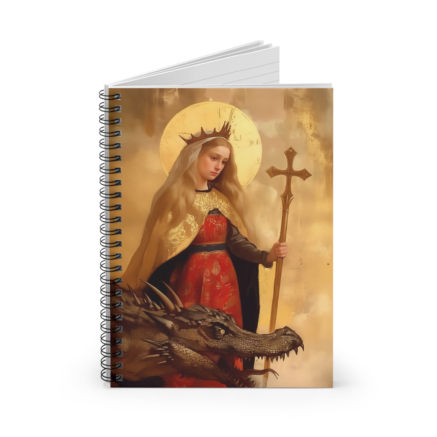 Saint Margaret of Antioch Sanctified Souls Art - Religious - Spiral Notebook - Ruled Line - Religious art - Saint Artwork