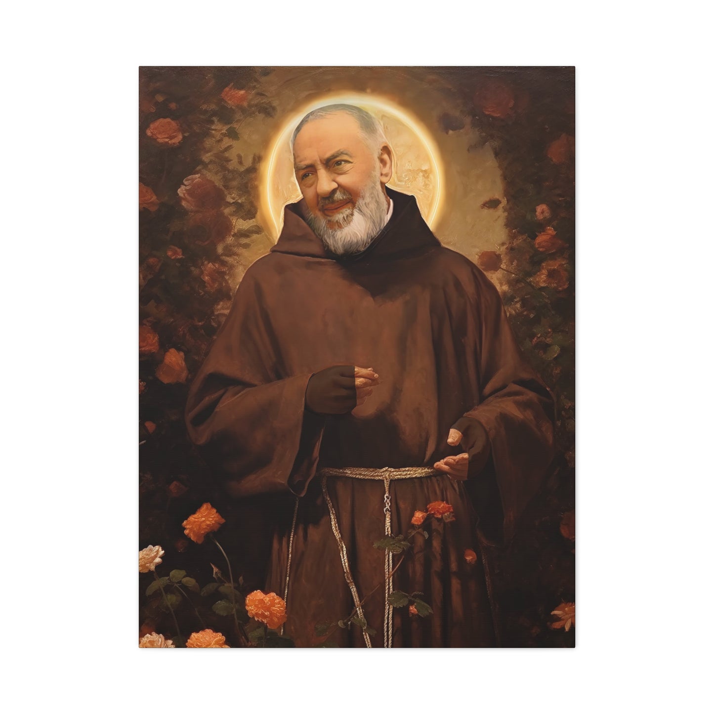 Saint Padre Pio - Museum Wrapped Canvas - Sanctified Souls Print - Religious Art for your Home