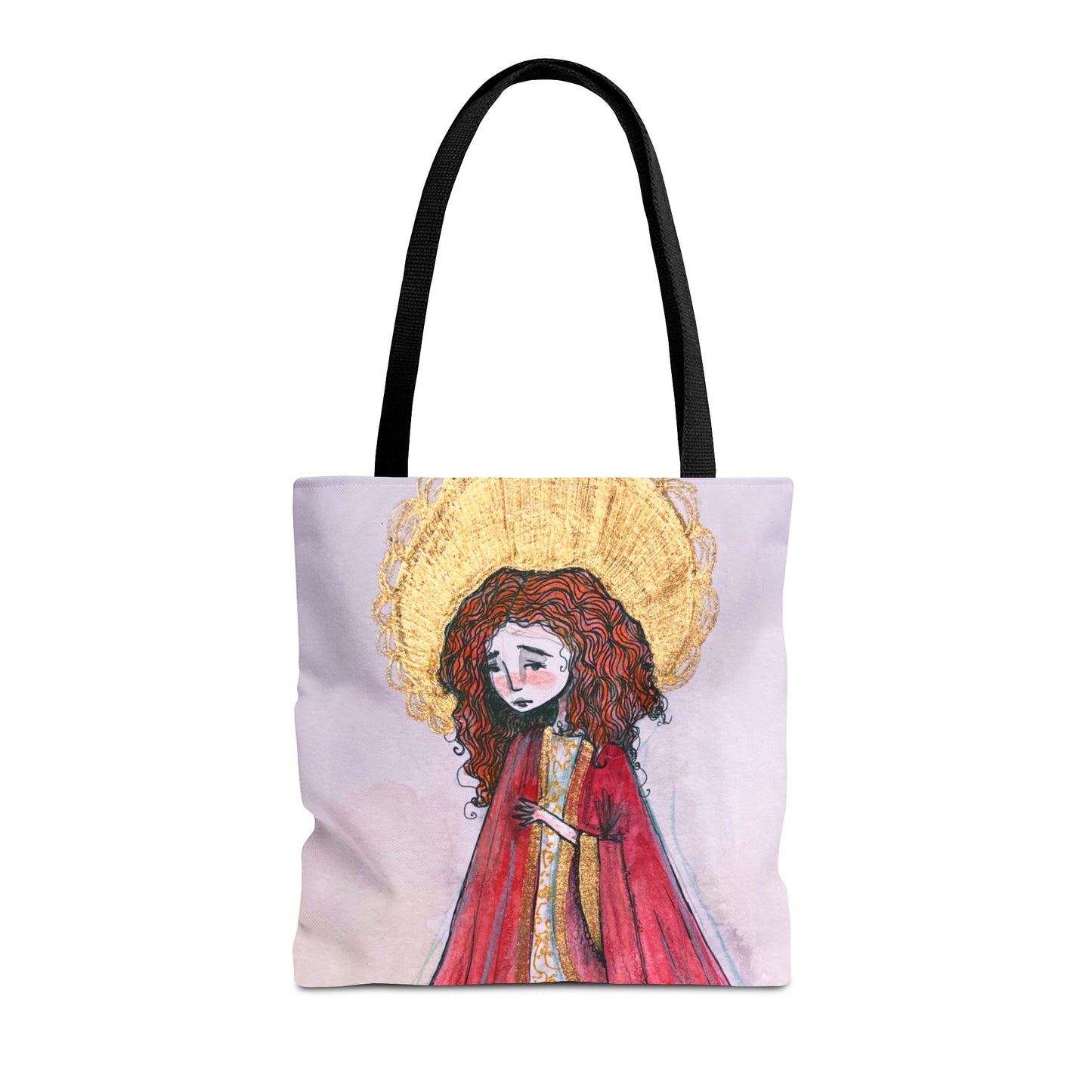 Saint Bibiana Hand-Drawn Catholic Tote Bag | Christian Devotional Bag | Sanctified Solocosmo Religious Tote
