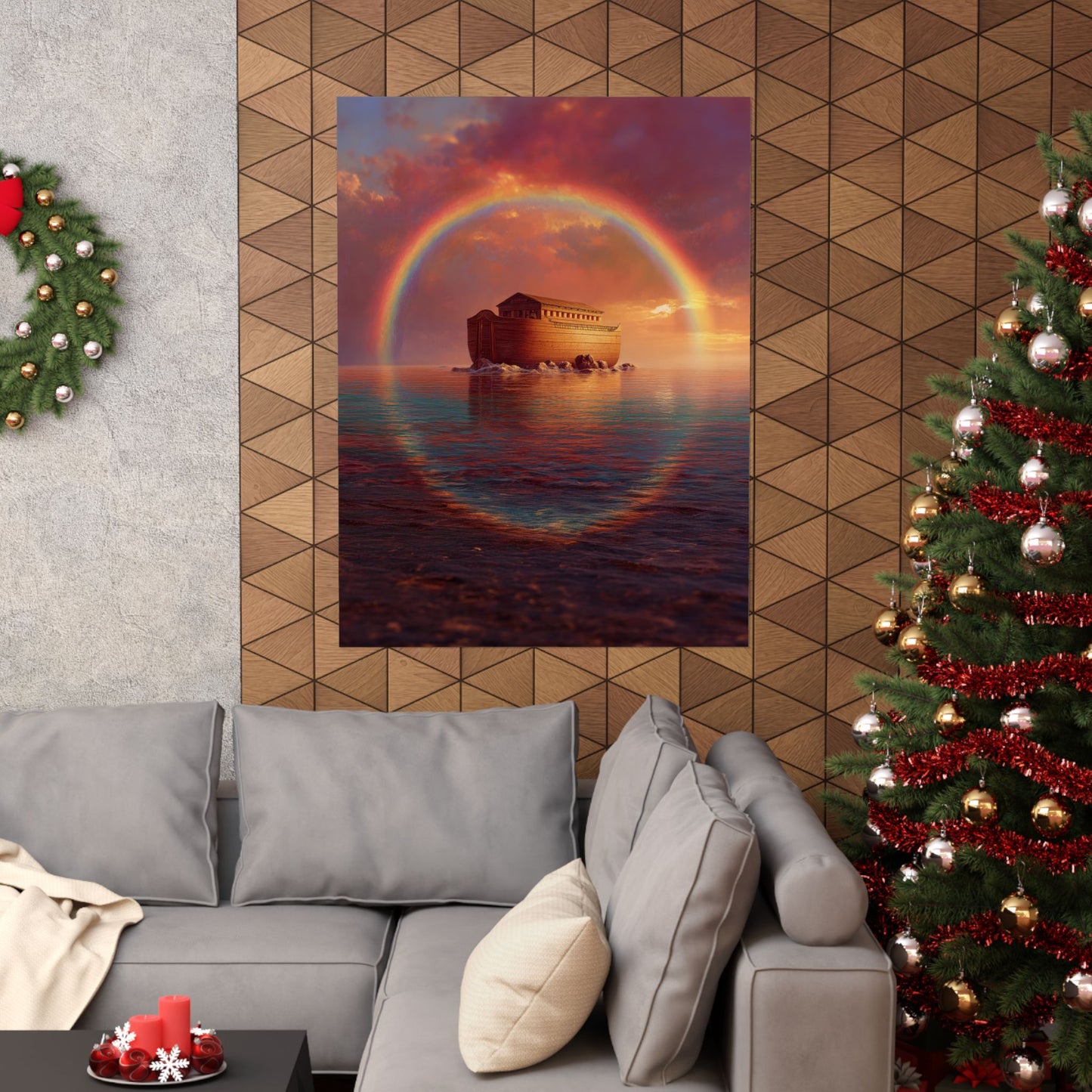 Sheltered Beneath the Covenant Sky - Noah's Ark - Sanctified Souls Print - Multiple Sizes - Premium Matte Vertical Posters