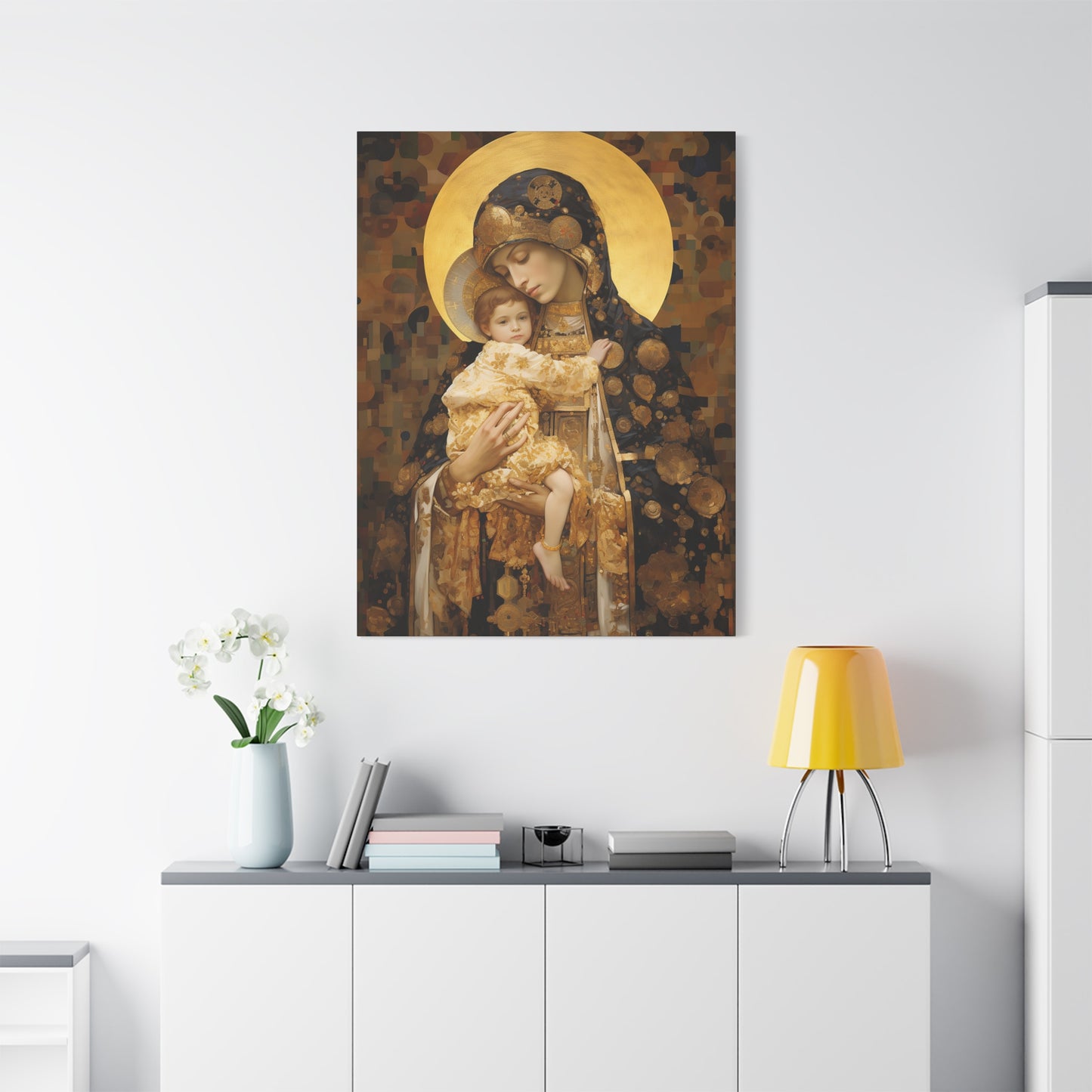 The Light of Love - Museum Wrapped Canvas - Sanctified Souls Print - Religious Art for your Home - The Virgin Mary and The Christ Child