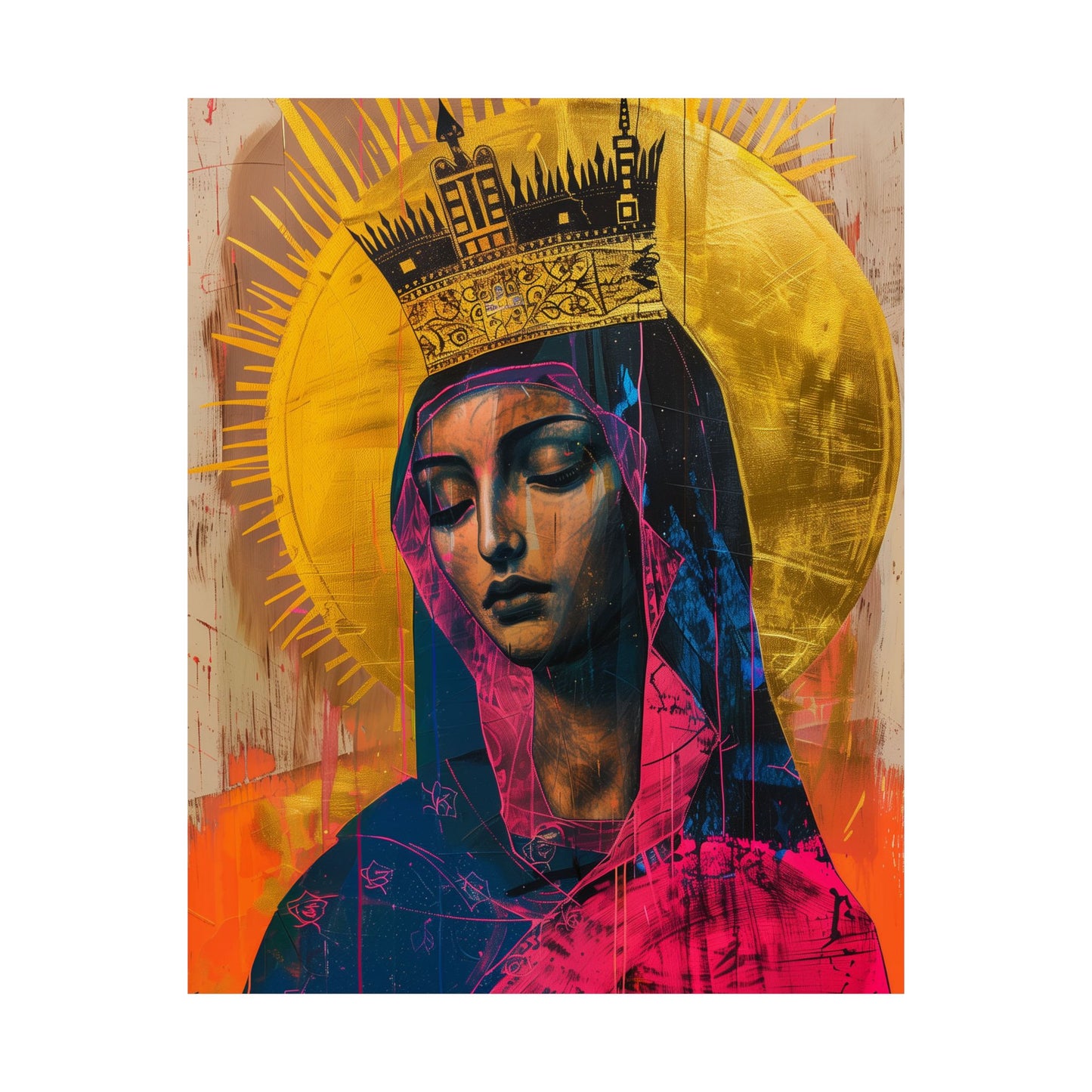Mother Mary - Queen of the Universe Poster Print - Sanctified Souls Print - Multiple Sizes - Premium Posters - Catholic Art