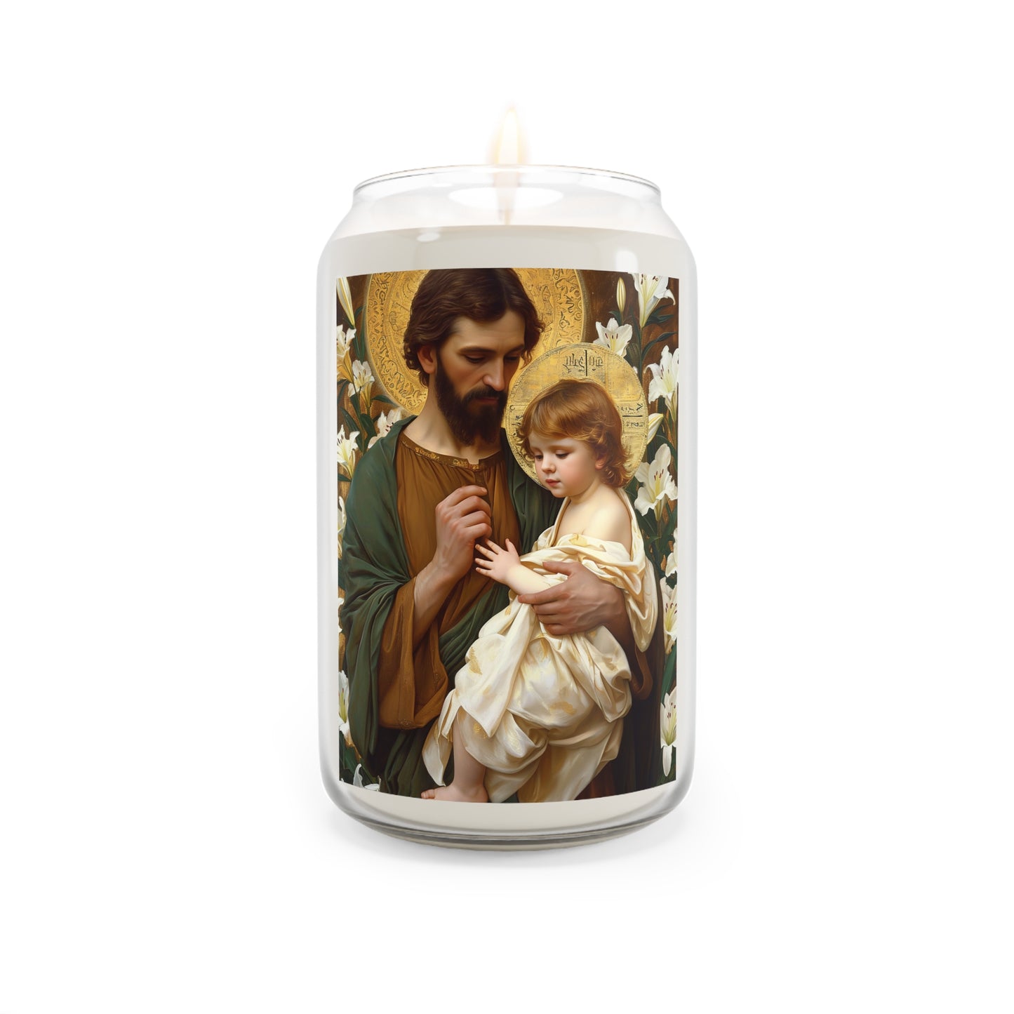 Saint Joseph and the Christ Child - Scented Prayer Candle, 13.75oz - Tall Size - Religious Prayer Candle - Catholic Art