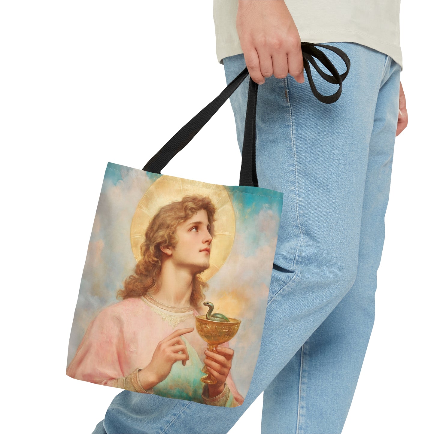 Saint John the Apostle Tote Bag - Large Medium Small Faith Art Bag - Re usable Tote Purse - Double Sided - Catholic Art Bag