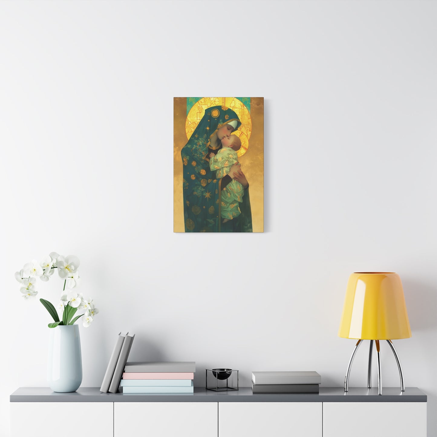 Peaceful Refuge - Mary and the Christ Child - Museum Wrapped Canvas - Print - Religious Art for your Home - Catholic Saint Art