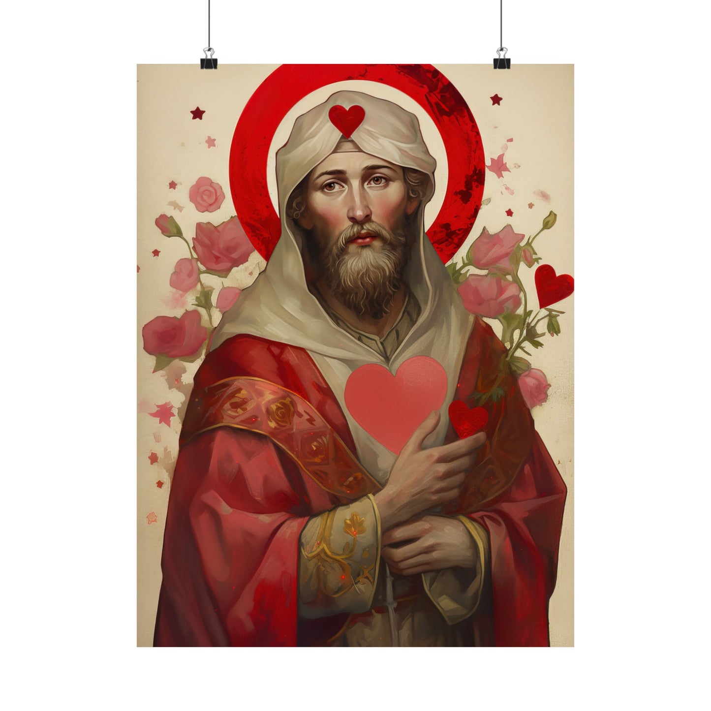 Saint Valentine Print - Sanctified Souls Print - Multiple Sizes - Premium Matte Vertical Posters