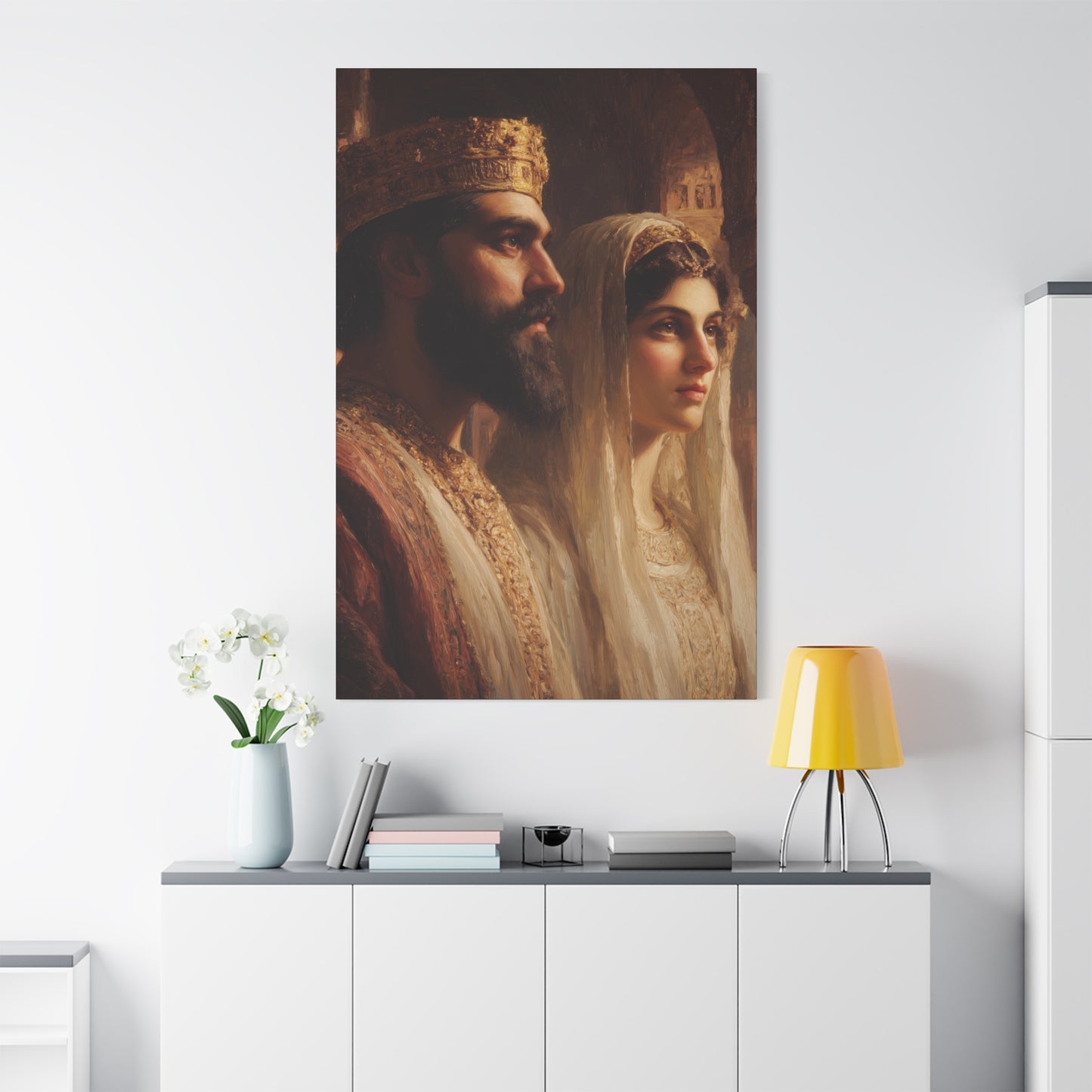 King Xerxes and Queen Esther  - Gallery Wrapped Canvas - Print - Religious Art for your Home - Catholic Art Print