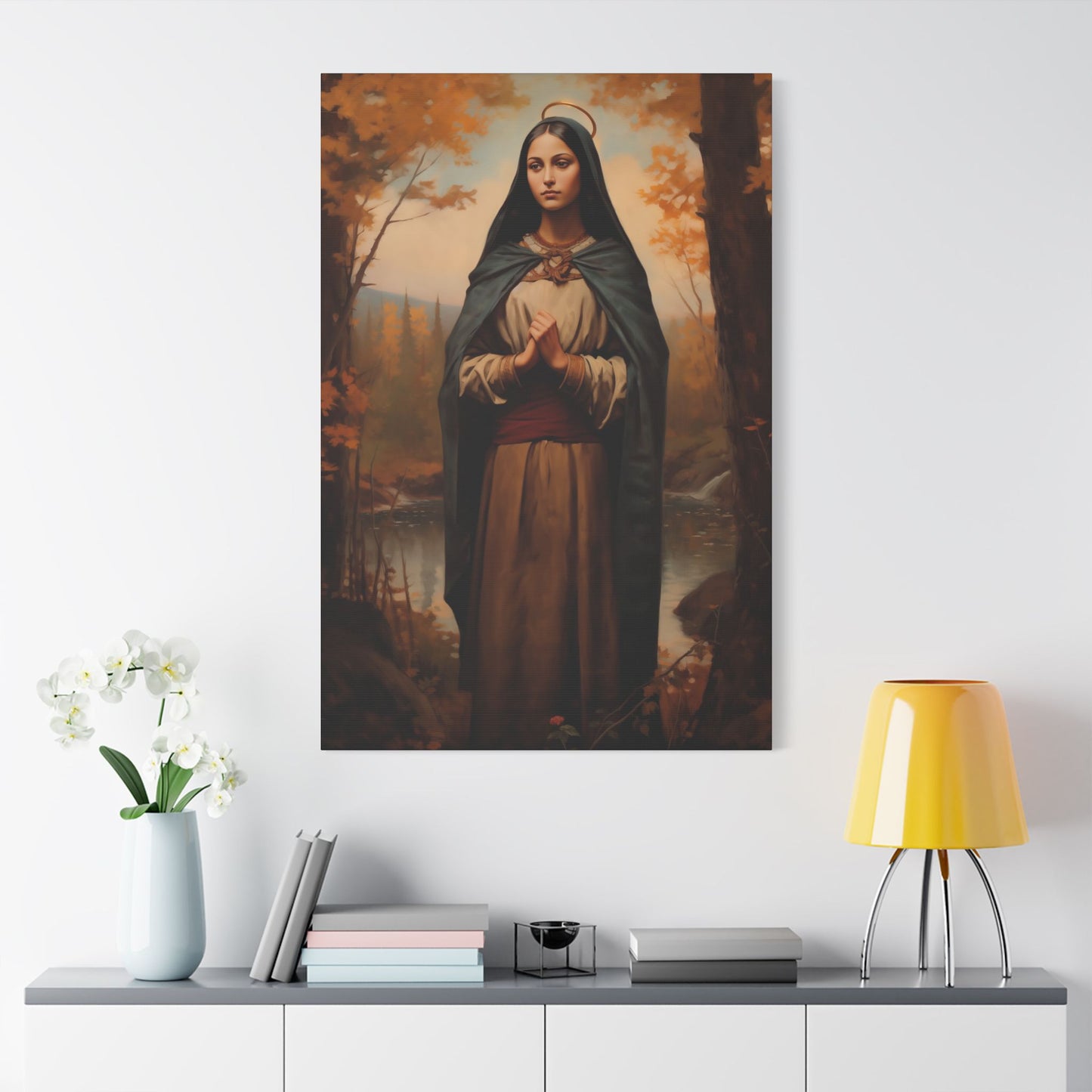 Saint Kateri Tekakwitha -  Museum Wrapped Canvas - Sanctified Souls Print - Religious Art for your Home
