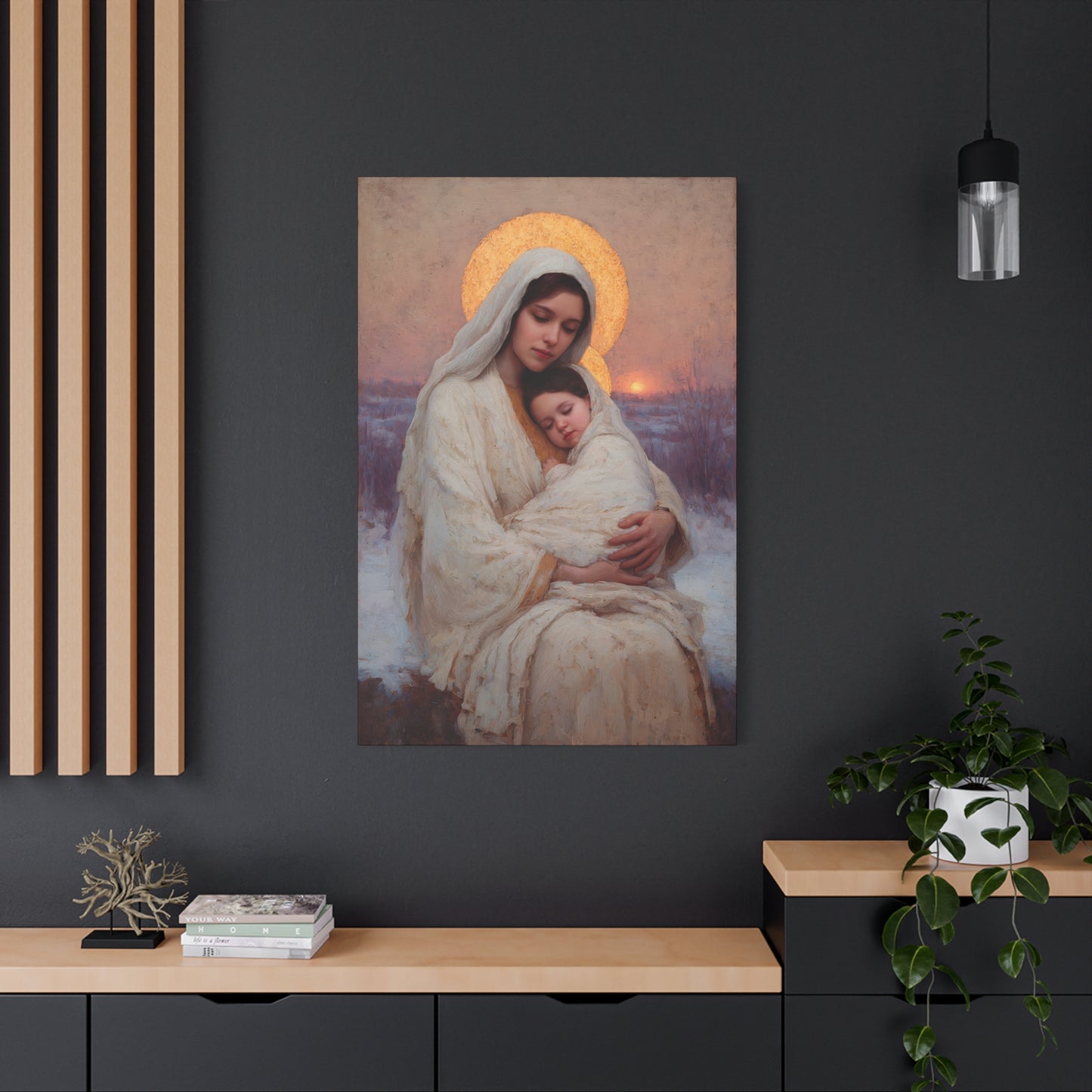 The Love That Stays - Mother Mary and the Christ Child - Gallery Wrapped Canvas - Print - Religious Art for your Home - Catholic Art Print