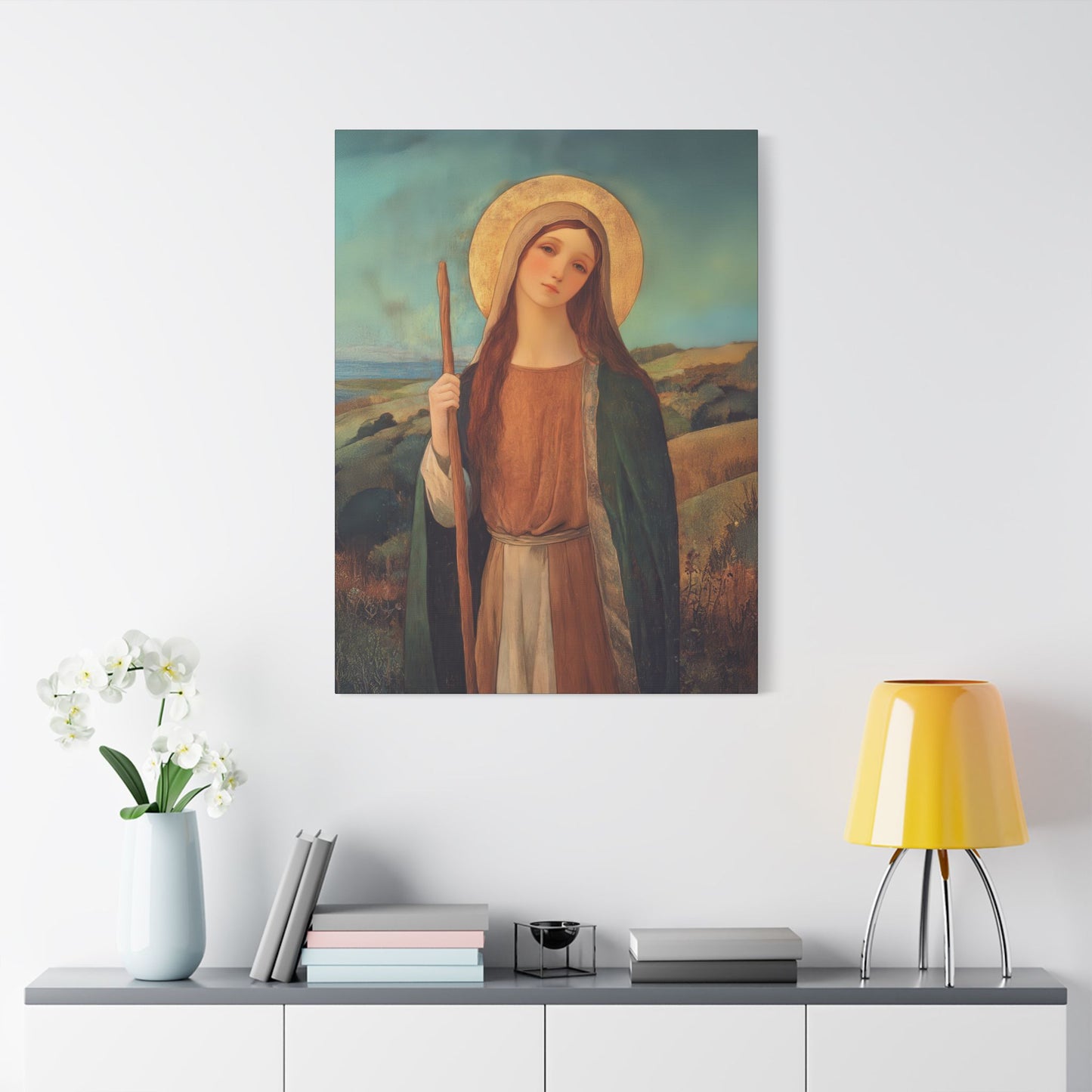 Saint Breage // Saint Breaca -  Wrapped Canvas Print - Multiple Sizes - Catholic Home art Matte Canvas, Stretched