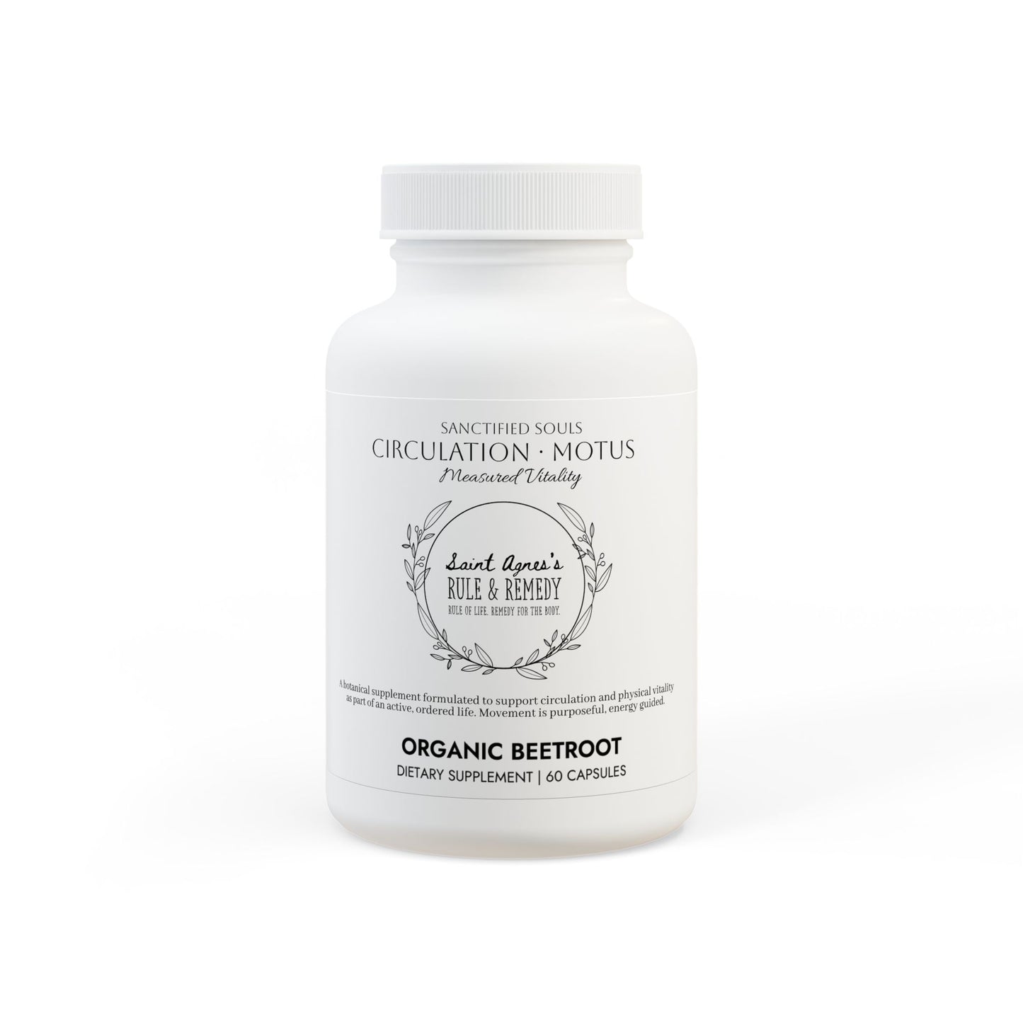 Saint Agnes's Rule & Remedy - Circulation · Motus - Measured Vitality - Organic Beetroot Supplement (60 Capsules)