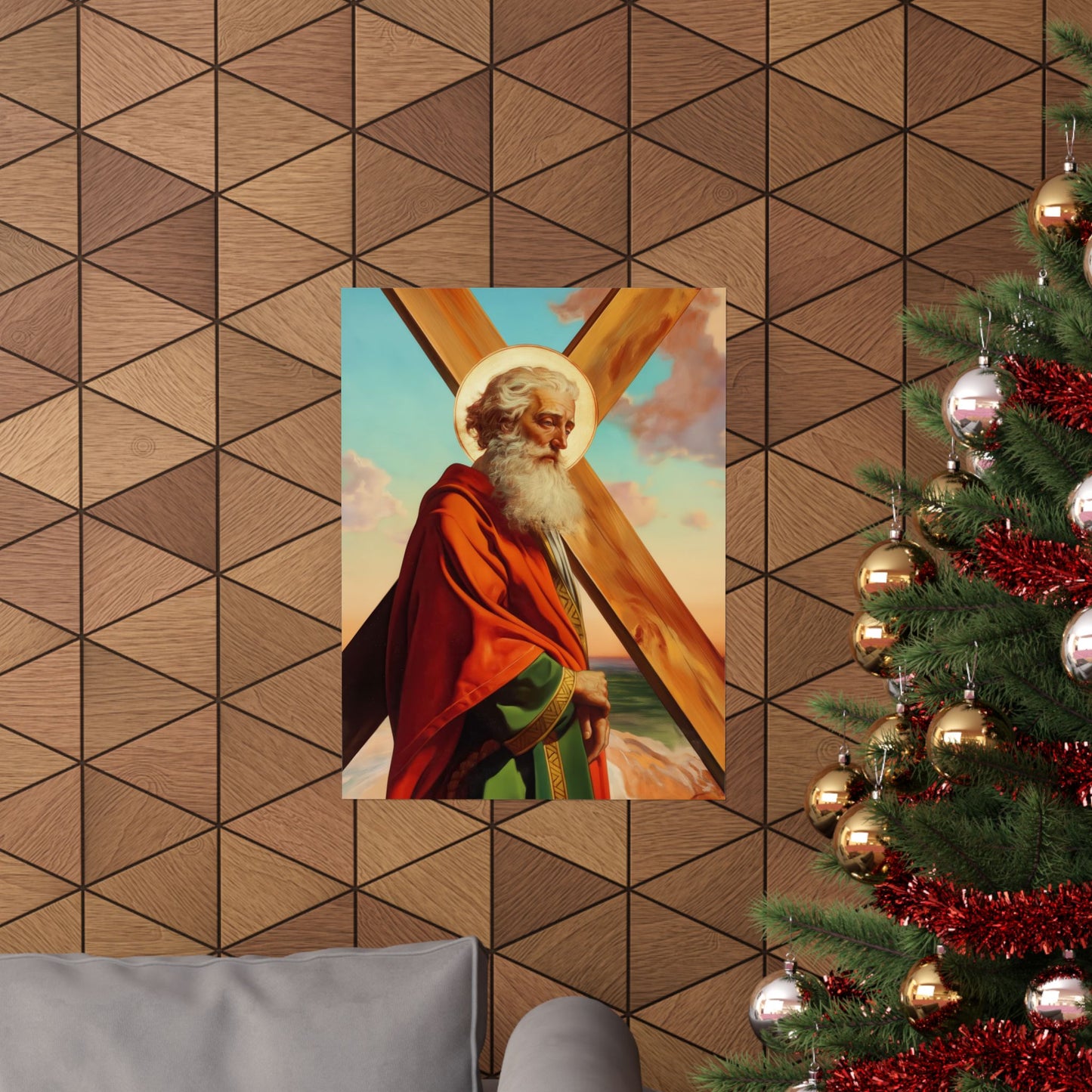 Saint Andrew the Apostle - Sanctified Souls Print - Multiple Sizes - Premium Posters - Catholic Art - Christian Home Decor Artwork