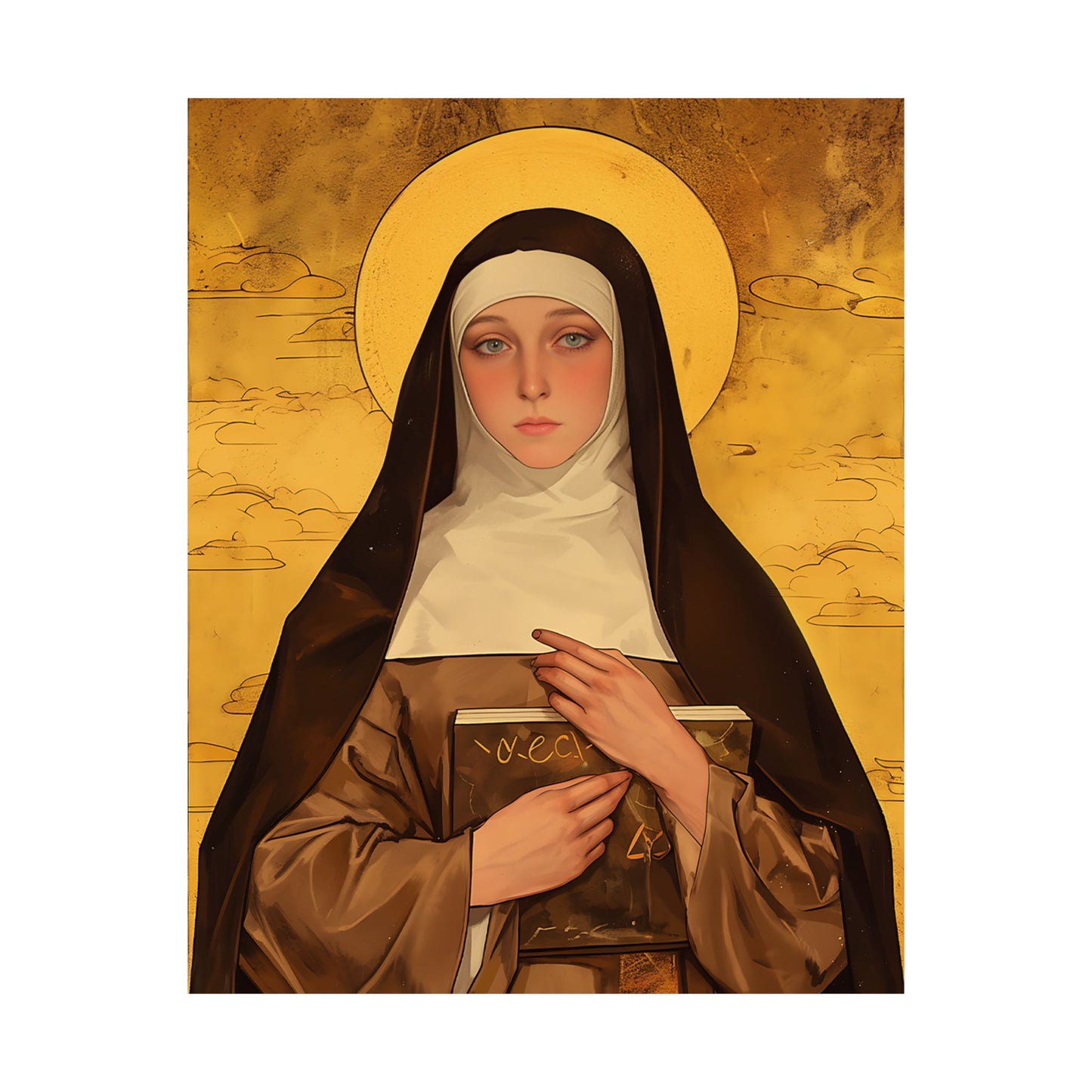 Saint Catherine of Bologna Poster Print - Sanctified Souls Print - Multiple Sizes - Premium Posters - Catholic Art for your home