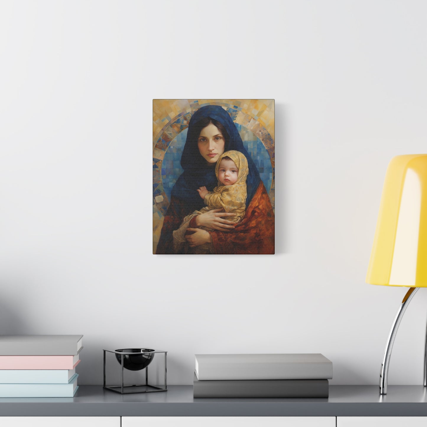 Maternal Seraph - Virgin Mary and Infant Jesus - Museum Wrapped Canvas - Religious Art for your Home - Catholic Art - Mary and Christ Child