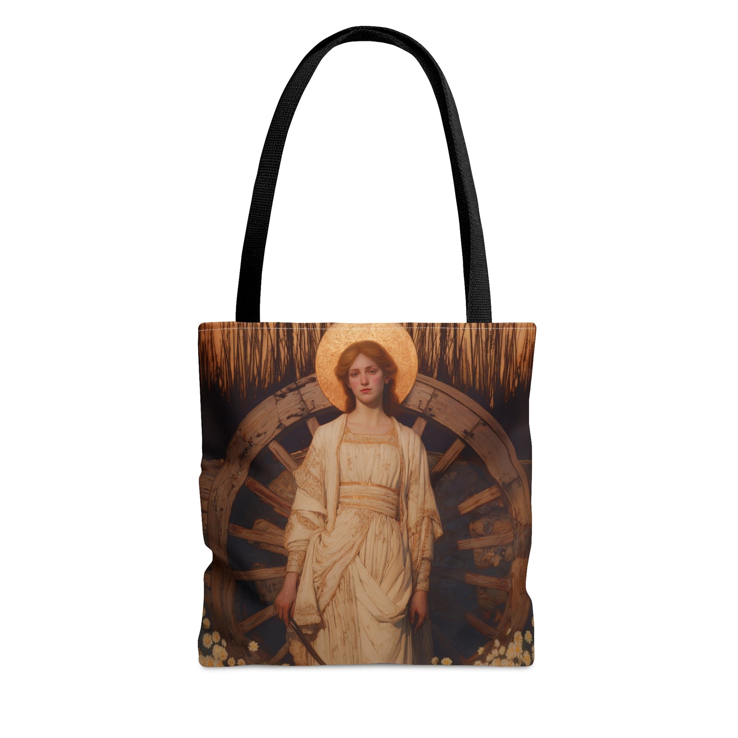 Saint Catherine of Alexandria - Tote Bag - Large Medium Small Faith Art Bag - Bible Study Faith Purse - Double Sided