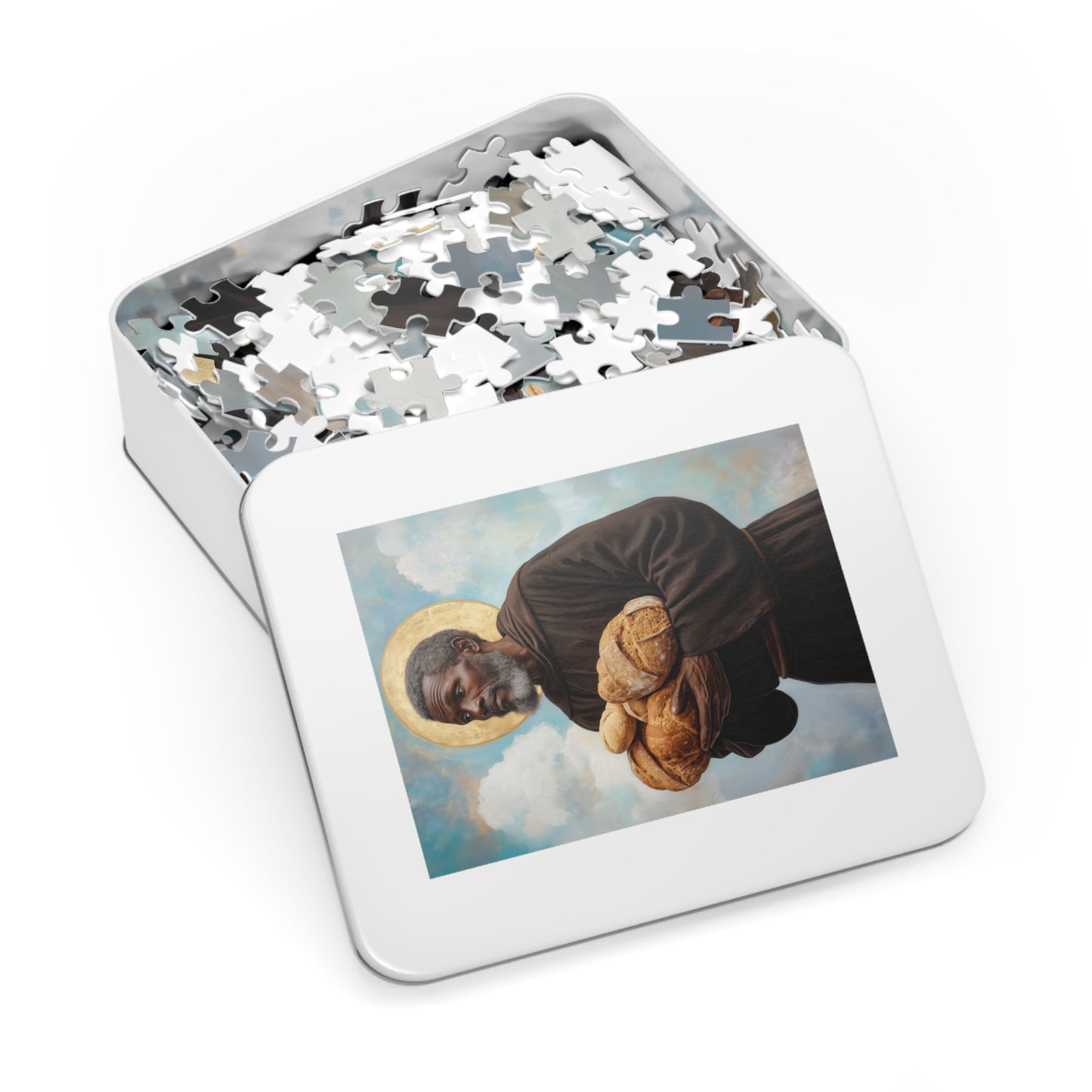 Saint Benedict the Moor - Puzzle and Keepsake Tin - Religious Jigsaw Puzzle (30, 110, 252, 500,1000-Piece) - Religious Puzzle