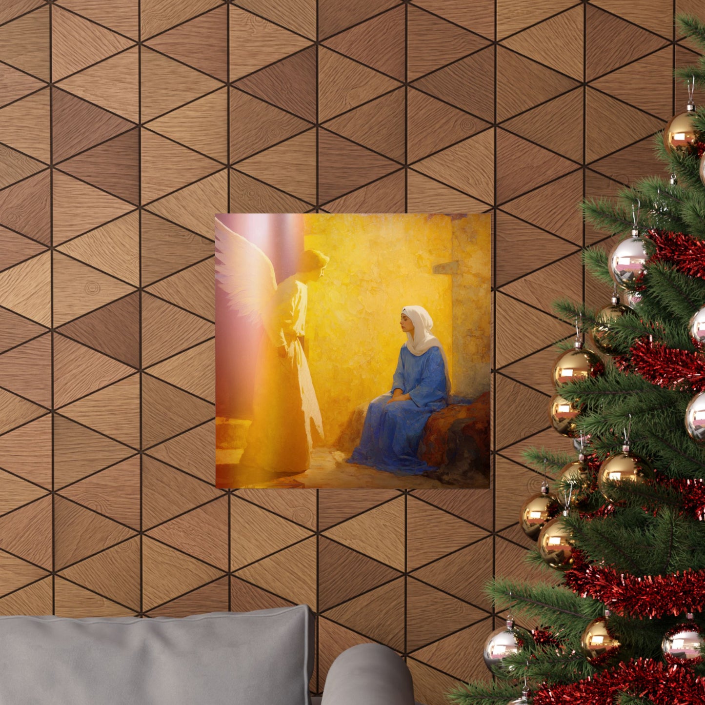 Mary's Yes - Quiet Fiat - Mother Mary - Marian Art - Sanctified Souls Print - Multiple Sizes - Premium Vertical Posters