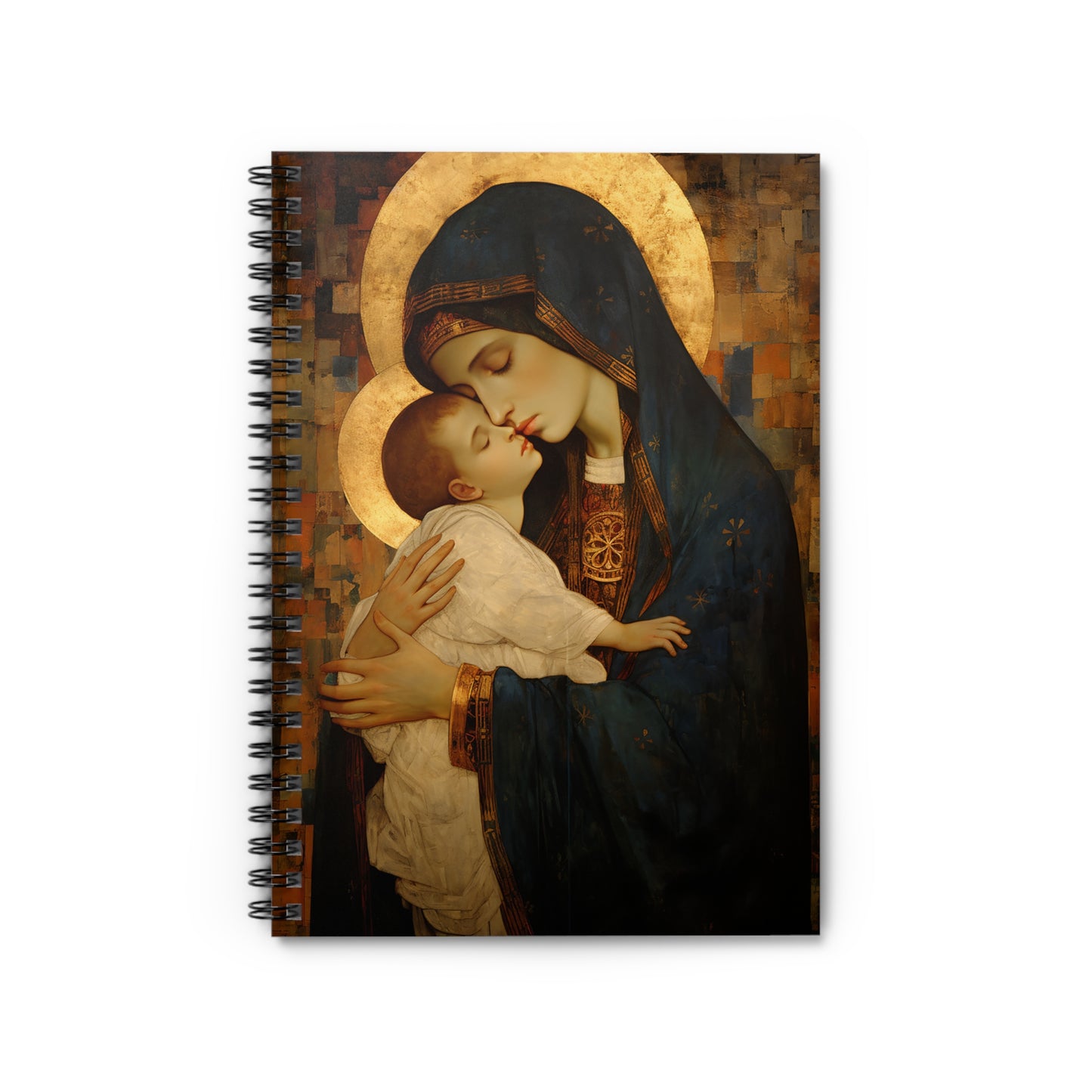Mother of Mercy Journal - Sanctified Souls Art - Religious Based Notebook - Spiral Notebook - Ruled Line - Mary and The Christ Child