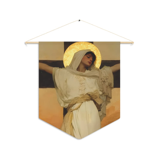 Saint Julia of Carthage Pennant / Banner / Wall Hanging - Prayer room art - 18" x 21" - Catholic prayer Religious Christian Gift