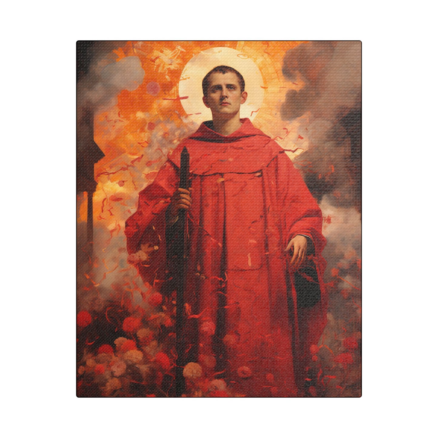 Saint Lawrence Deacon and Martyr Canvas Print - Multiple Sizes - Catholic Home art - Museum Wrapped Canvas - Sanctified Souls Print