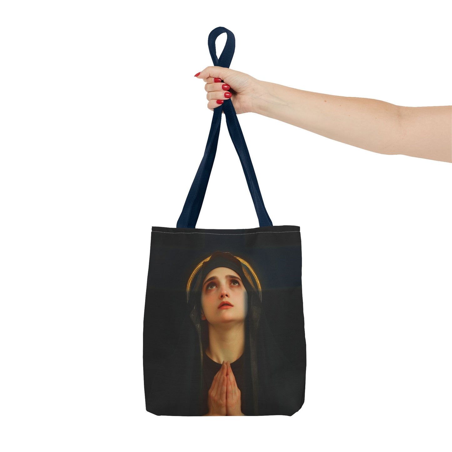 Our Lady of the Cross - Mother Mary  - Our Lady of the Crucifix - Marian Art - Tote Bag - Large Medium Small Faith Art Bag - Tote Purse