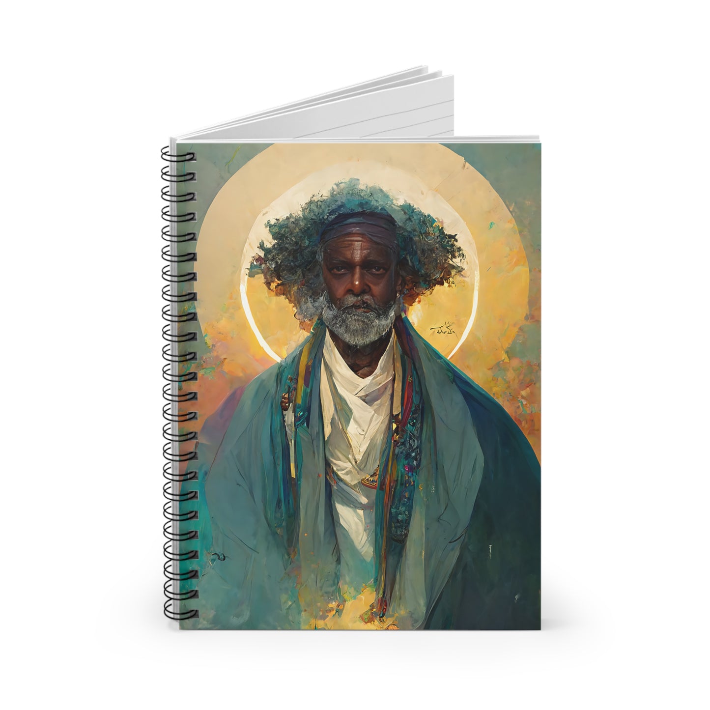 Saint Moses Journal - Sanctified Souls Art - Religious Based Notebook - Spiral Notebook - Ruled Line