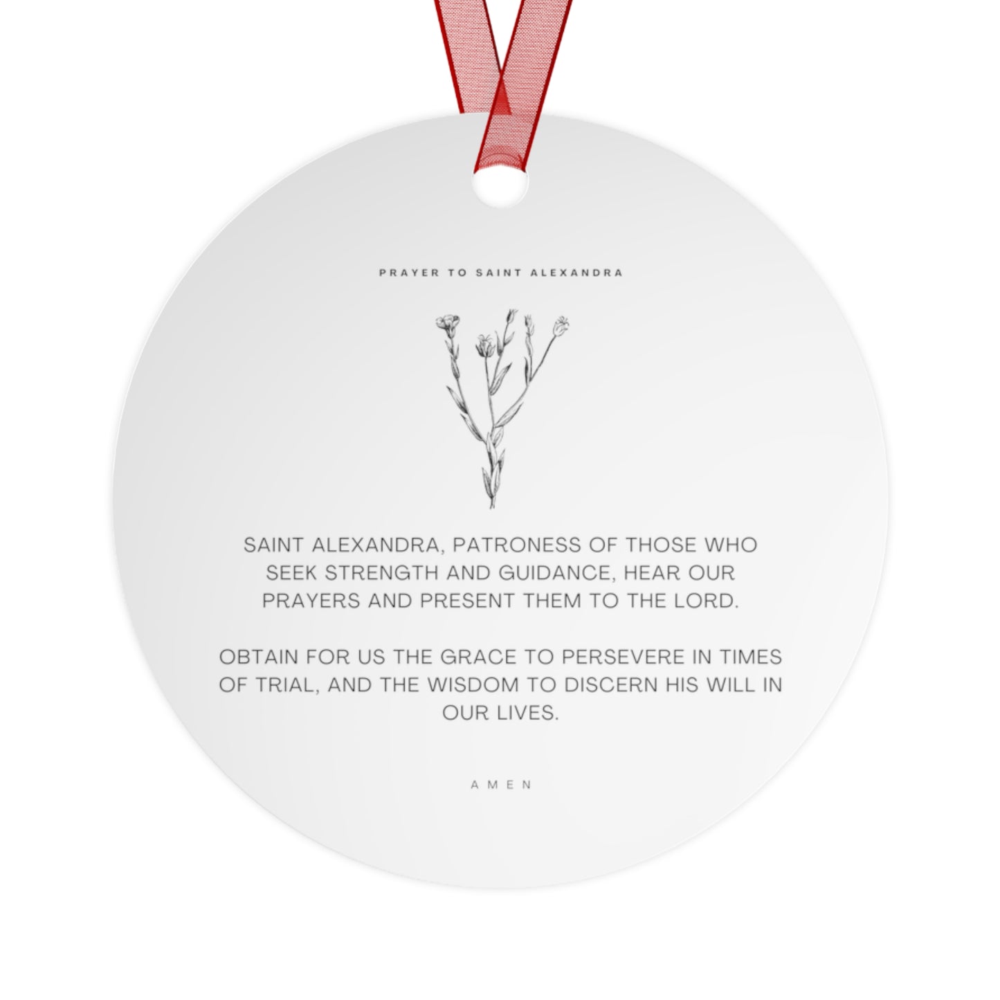 Saint Alexandra Metal Ornament - Religious Holiday Christmas Ornament and Keepsake - Double sided Keepsake Religious Ornament