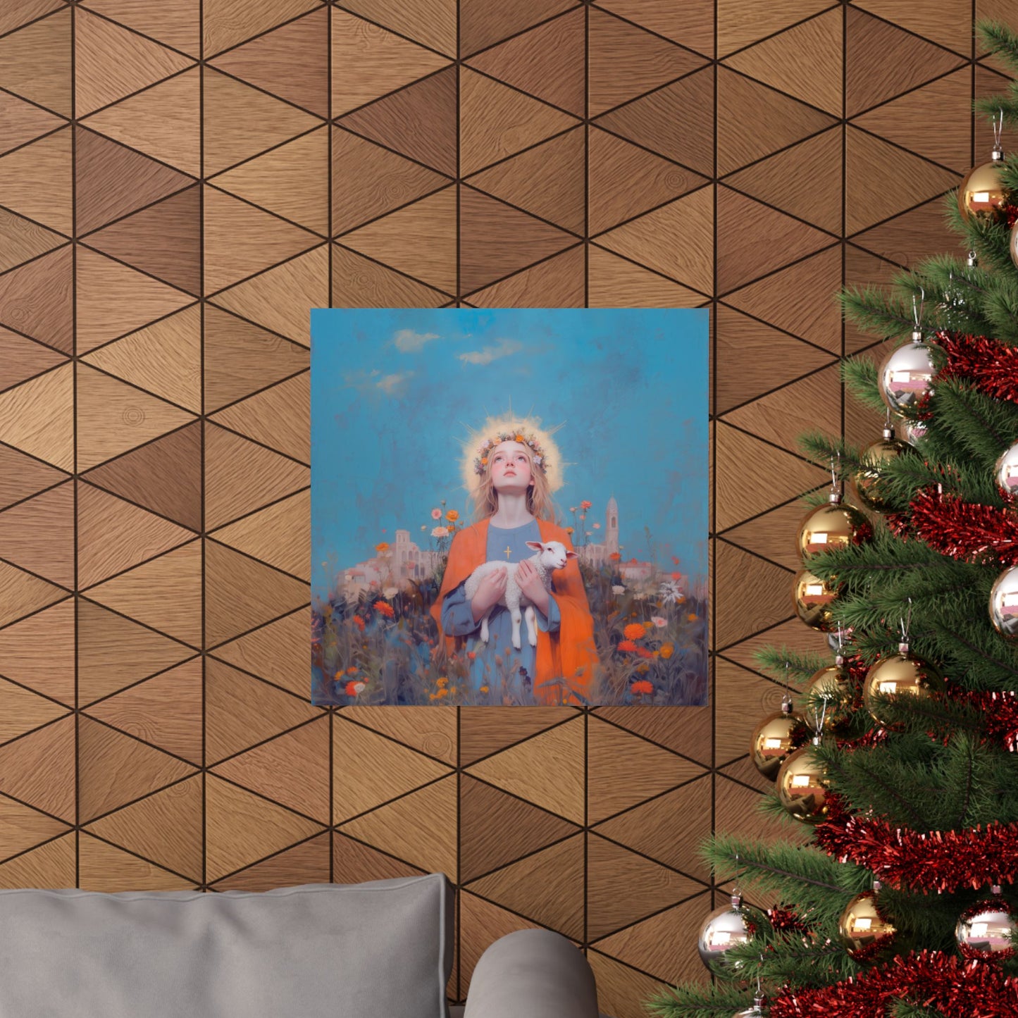 Saint Agnes of Rome - Sanctified Souls Print - Multiple Sizes - Premium Matte Vertical Posters - Patron Saint Art