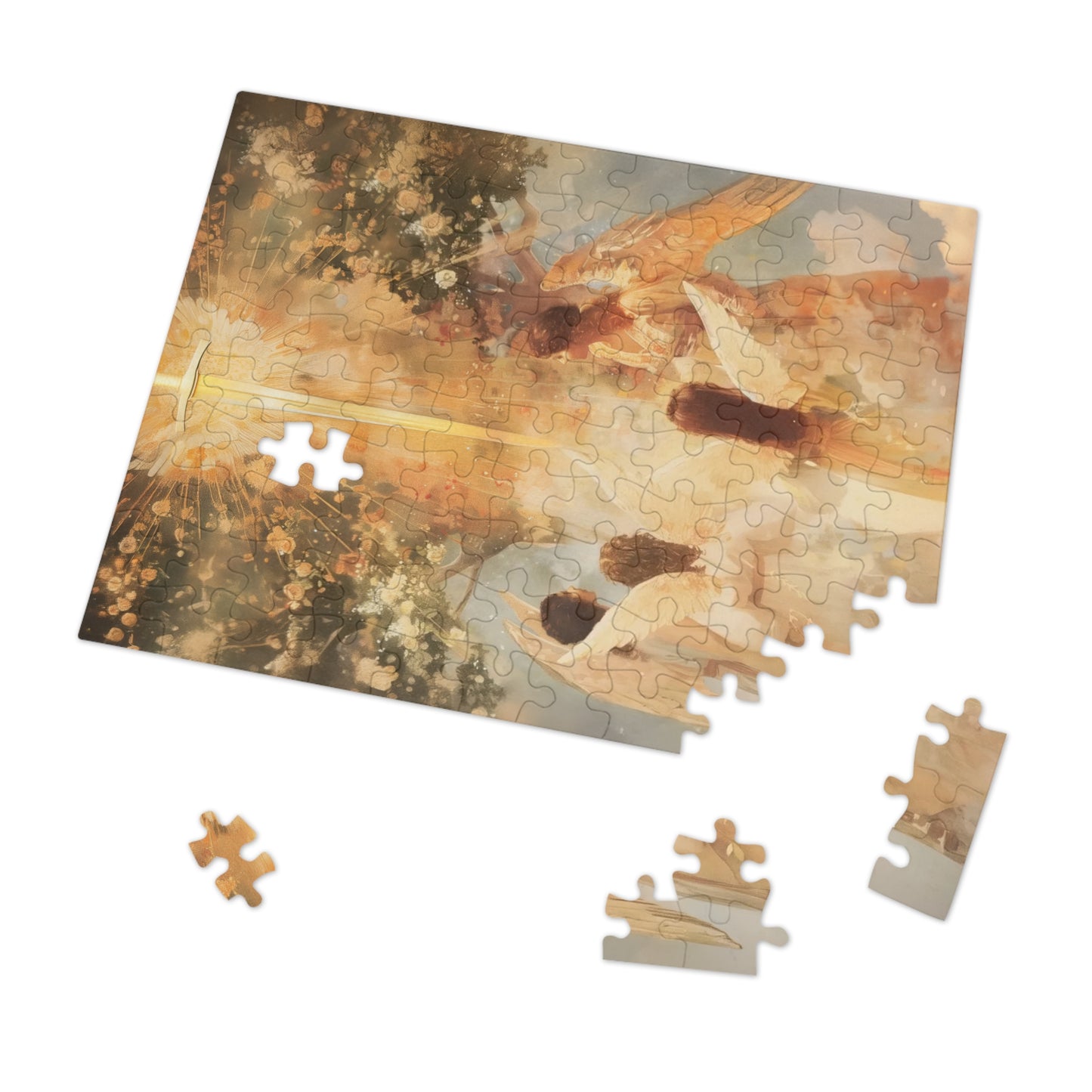 The Watchers of the First Dawn - Guardians of Eden - Puzzle & Keepsake Tin - Religious Jigsaw Puzzle (30, 110, 252, 500,1000-Piece)