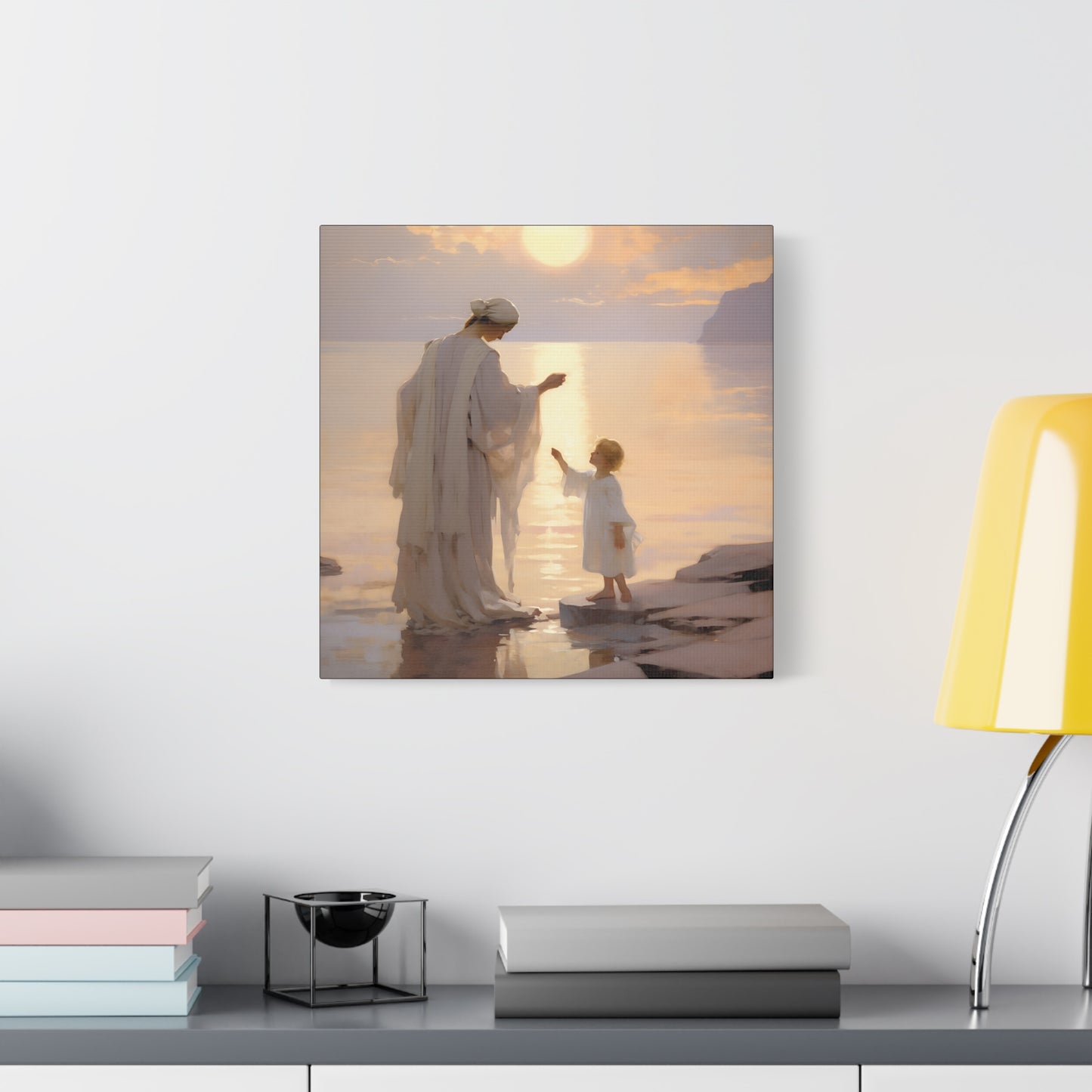 Divine Maternal Grace Museum Wrapped Canvas - Sanctified Souls Print - Mother & Child Nursery Art - New Mother - Religious Art for Mothers