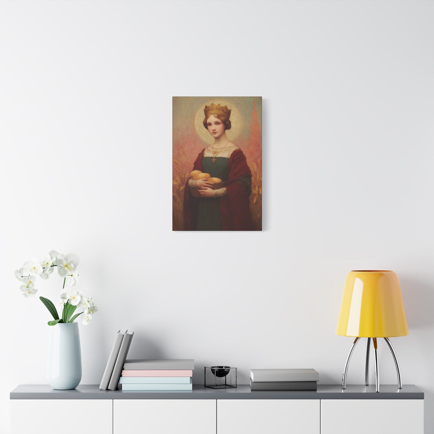 Saint Elizabeth of Hungary - Gallery Wrapped Canvas - Print - Religious Art for your Home - Catholic Patron Saint Art - Princess
