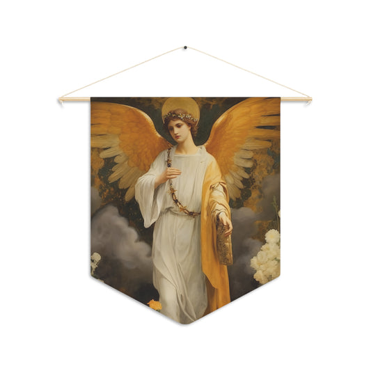 Saint Gabriel the Archangel Wall Banner / Wall Hanging - Prayer room art - Catholic Home Art - Our Lady of Guadalupe - 18" x 21"