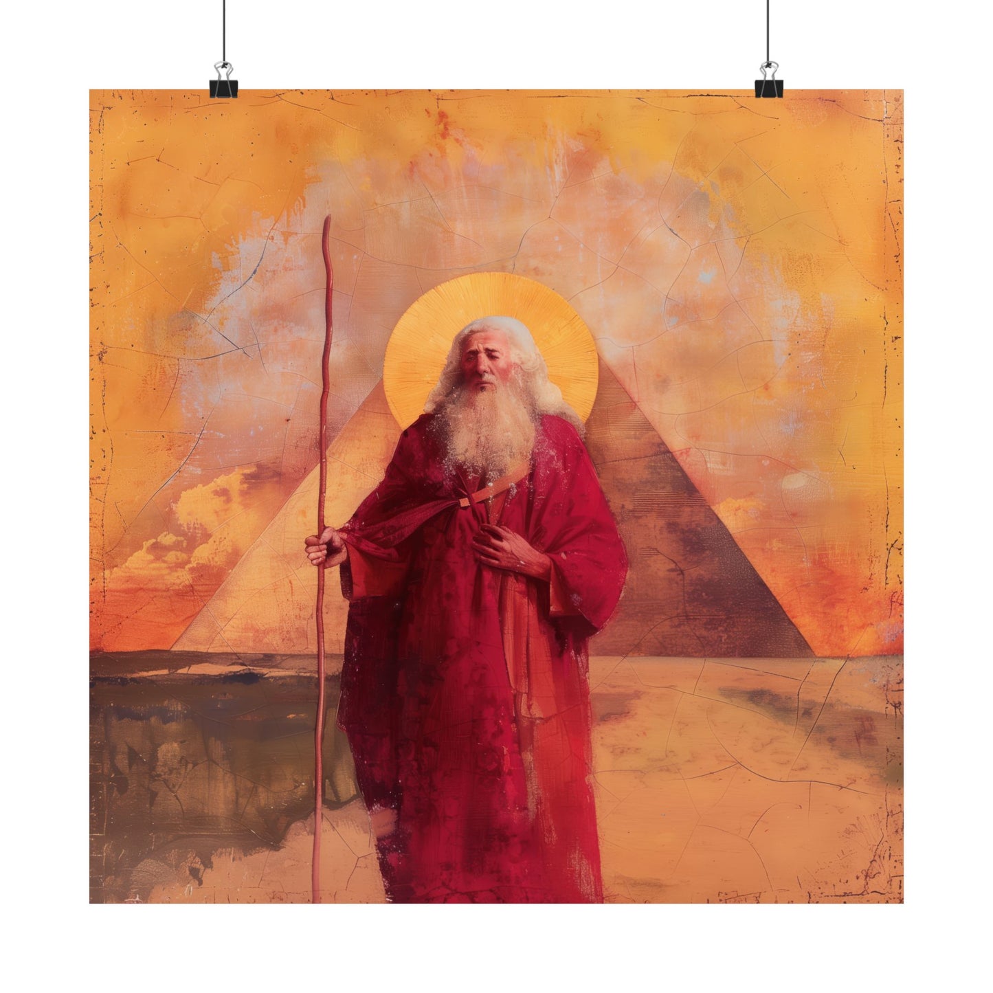 He Led Them with a Staff - Moses in Egypt - Sanctified Souls Print - Multiple Sizes - Premium Matte Vertical Posters - Bible Story