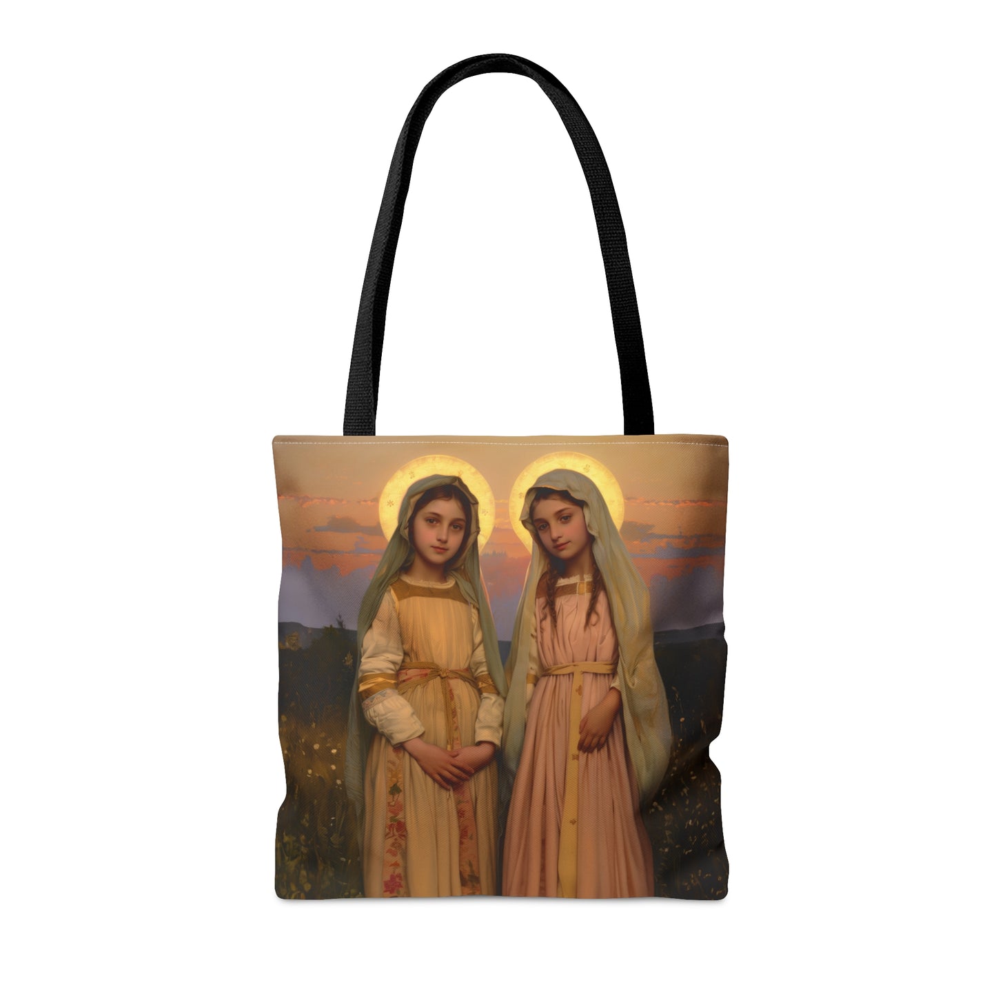 Saints Nunilo and Alodia Tote Bag - Large Medium Small Faith Art Bag - Catholic Faith Purse - Religious - Reusable - Prayer Bag