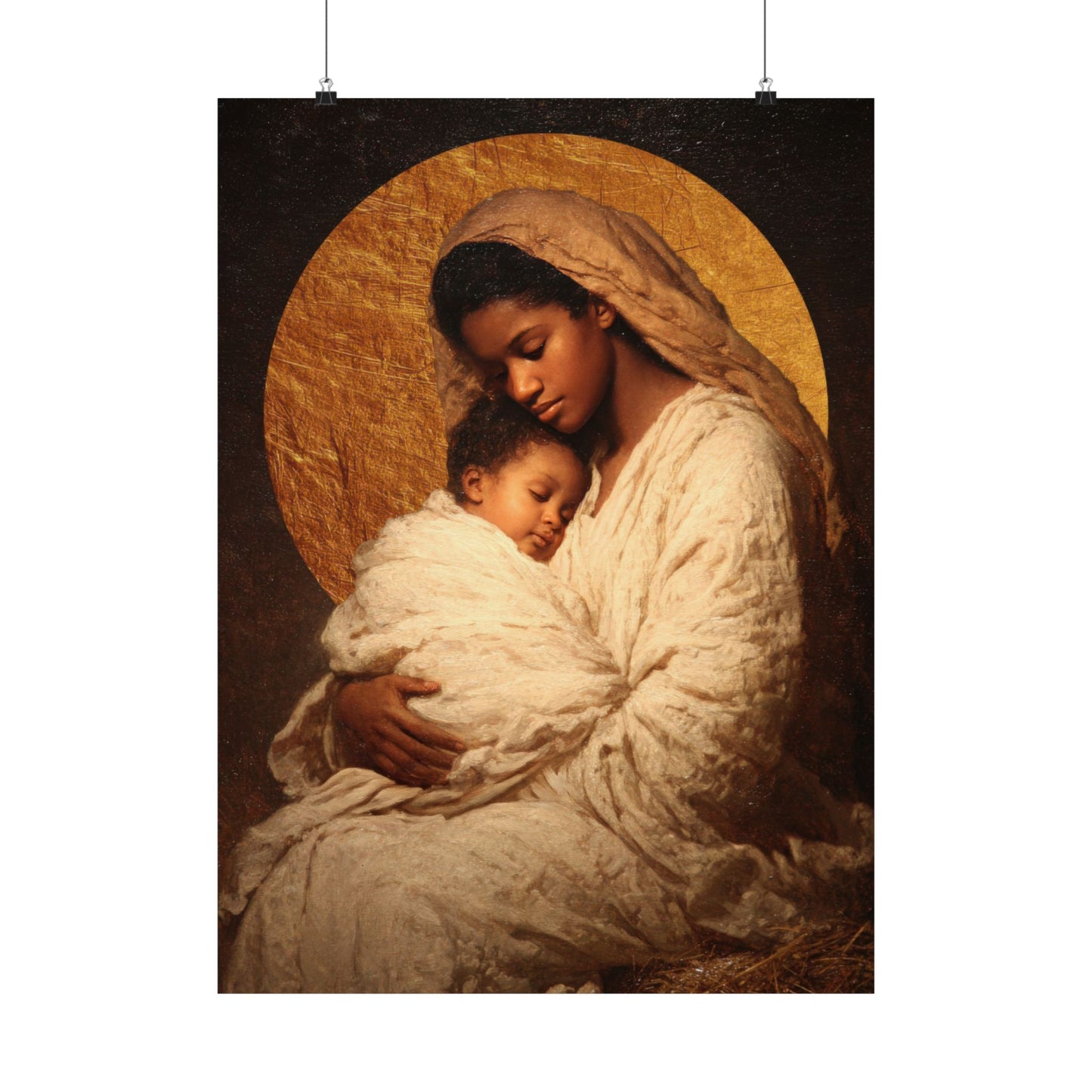 Our Lady of the Manger - Mother Mary and the Christ Child - Sanctified Souls Print - Multiple Sizes - Premium Matte Vertical Posters