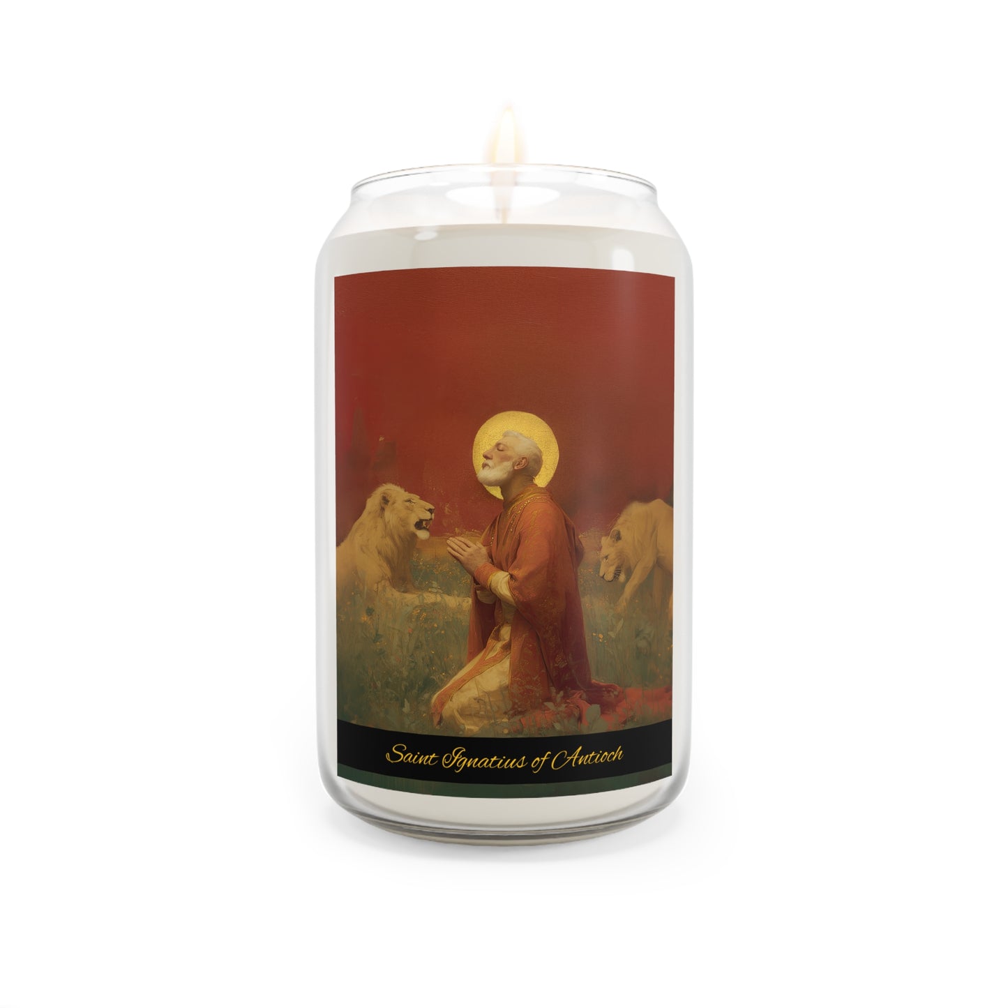 Saint Ignatius of Antioch - Scented Prayer Candle, 13.75oz -  Candle - Catholic Art - prayer room Scented Candle - Religious Saint
