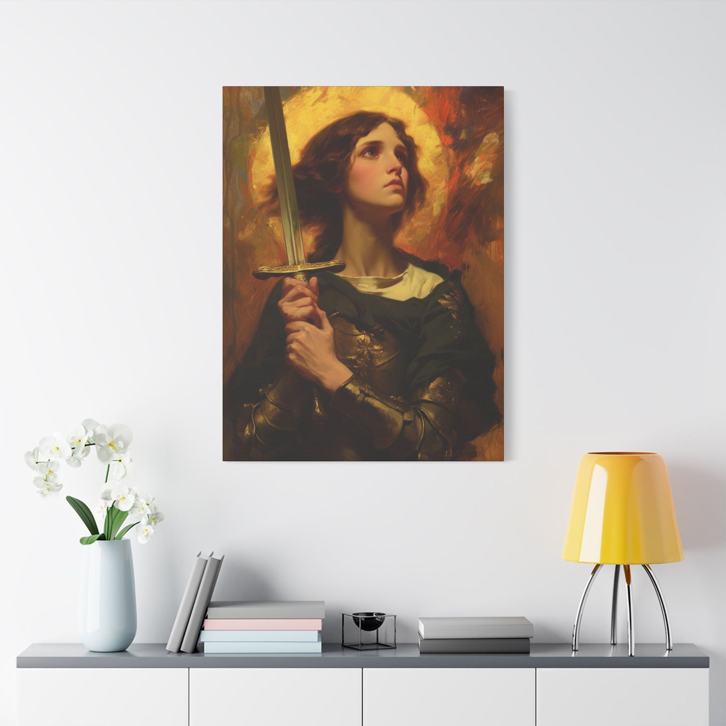 Portrait of Saint Joan of Arc - Museum Wrapped Canvas - Sanctified Souls Print - Religious Art for your Home
