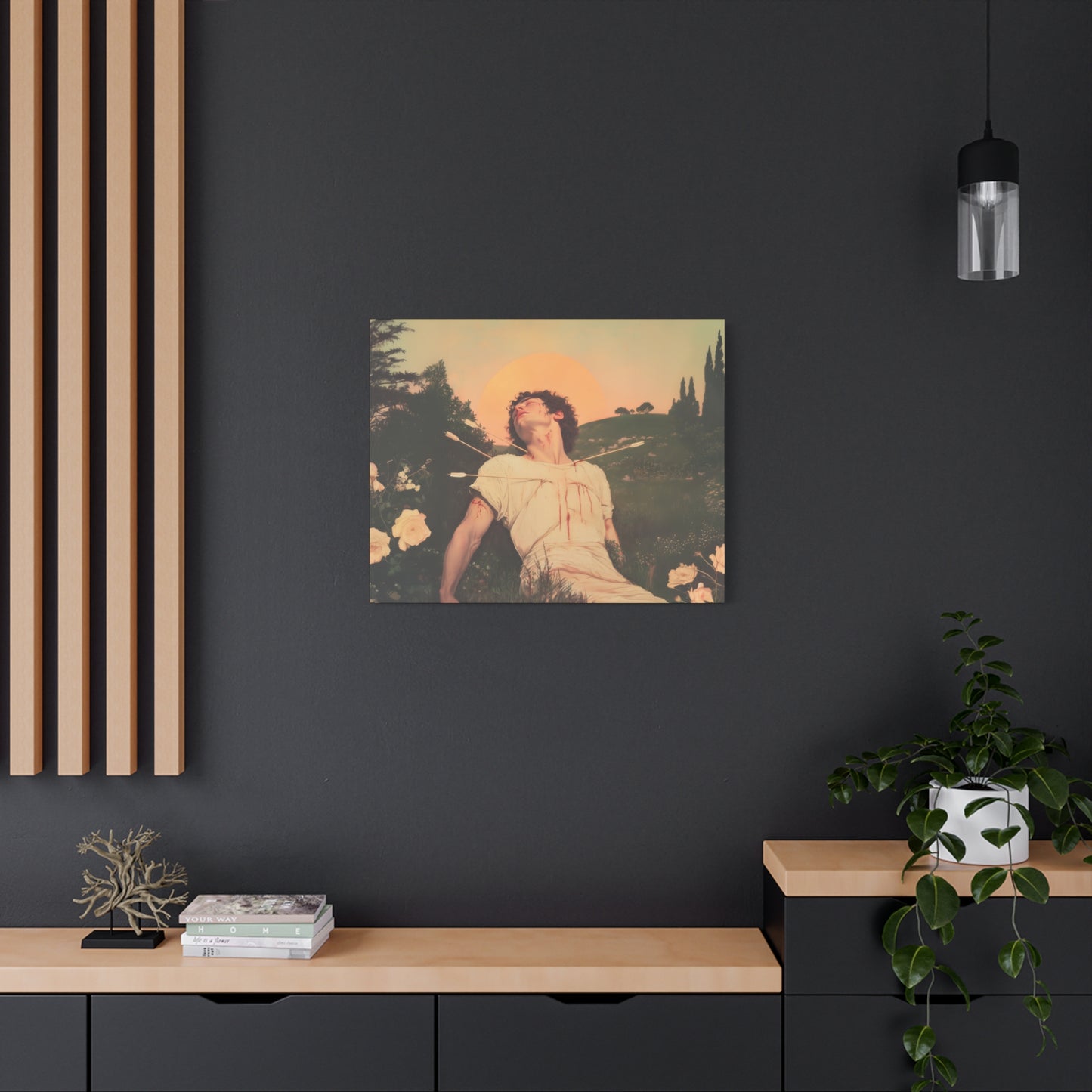 Saint Sebastian -  Museum Wrapped Canvas - Sanctified Souls Print - Religious Art for your Home - Catholic Patron Saint Art
