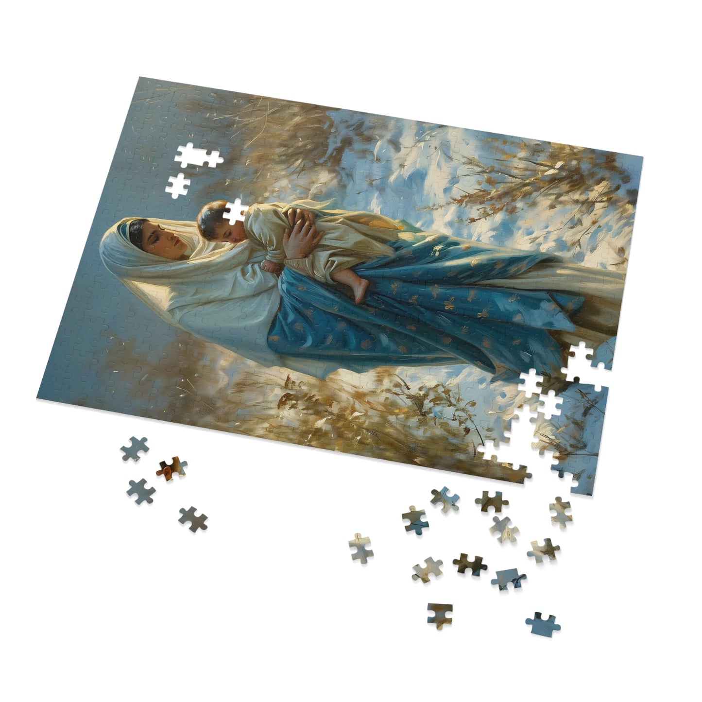 Snowfall of Grace - Our Lady's Winter Radiance - Puzzle & Keepsake Tin - Religious Puzzle (30, 110, 252, 500,1000-Piece) - Mary Art Puzzle