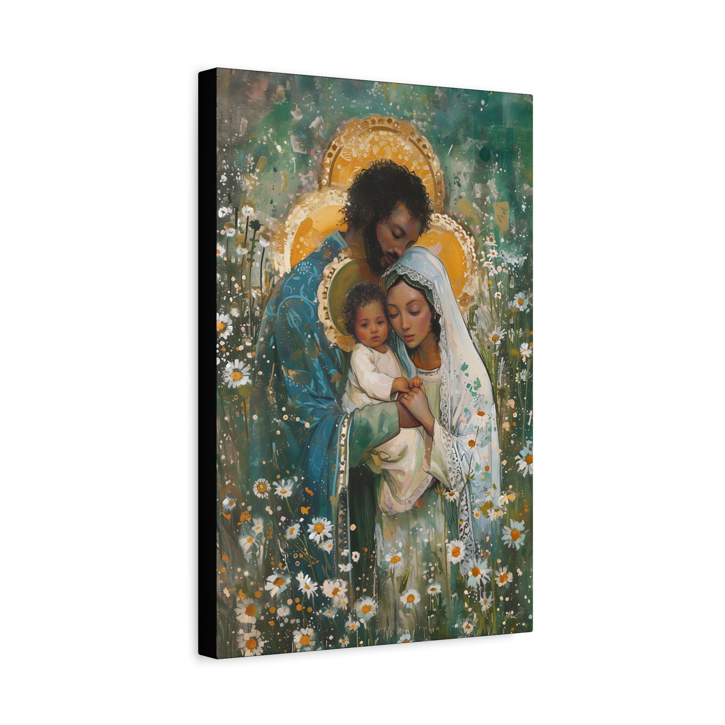 Sacred Sanctuary - Mary, Joseph, and the Infant Jesus  - Museum Wrapped Canvas - Sanctified Souls Print - Religious Art - The Holy Family
