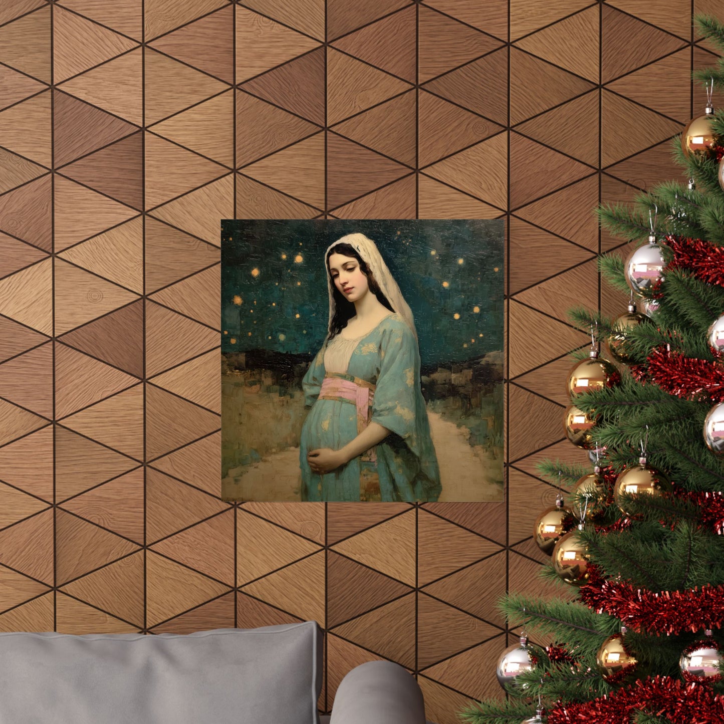 Our Lady of 'O' - Our Lady of Expectation - Mother Mary - Marian Art - Sanctified Souls Print - Multiple Sizes - Premium Vertical Posters
