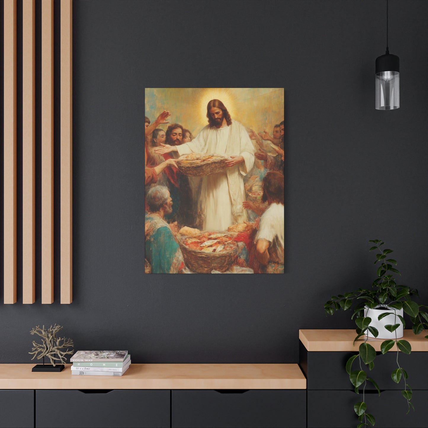 The Quiet Multiplication of Love : Loaves and Fishes - Gallery Wrapped Canvas - Print - Religious Art for your Home - Catholic Art