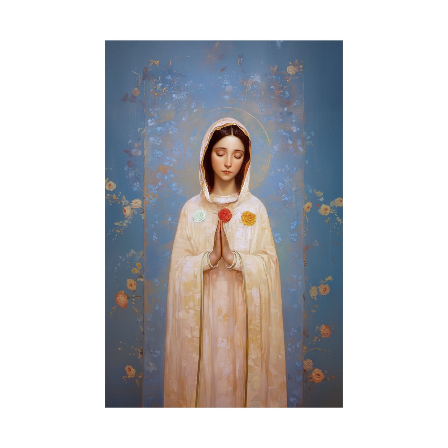 Rosa Mystica - Mystical Rose - Mother Mary - Marian Art - Sanctified Souls Print - Multiple Sizes - Premium Vertical Posters