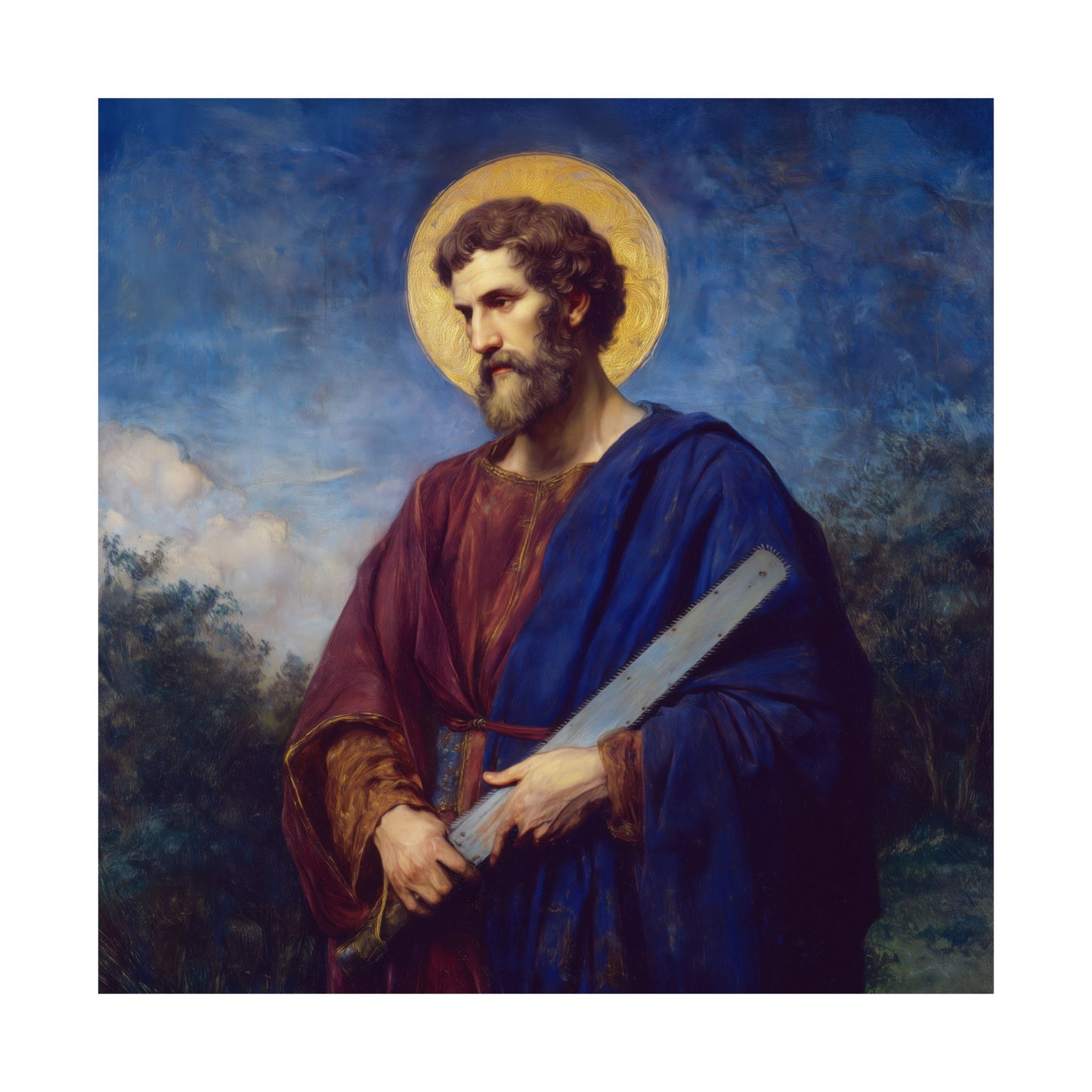 Saint Simon the Apostle  - Sanctified Souls Print - Multiple Sizes - Premium Matte Vertical Posters