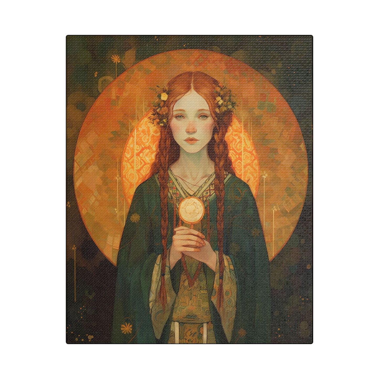 Saint Brigid of Ireland Canvas Print - Multiple Sizes - Catholic Home art - Museum Wrapped Canvas - Sanctified Souls Print