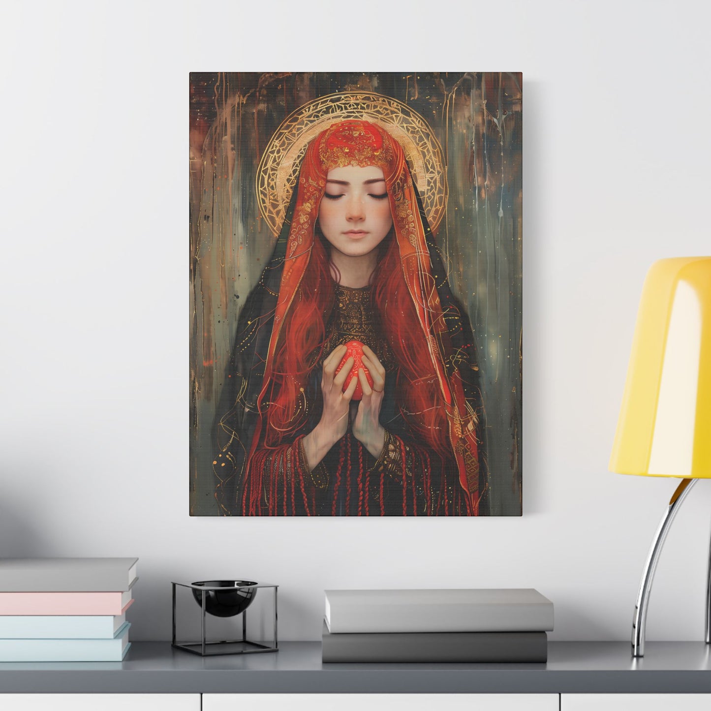 Devotion of Mary Magdalene - Saint Mary Magdalene and the Red Easter Egg - Museum Wrapped Canvas - Print - Religious Art for your Home